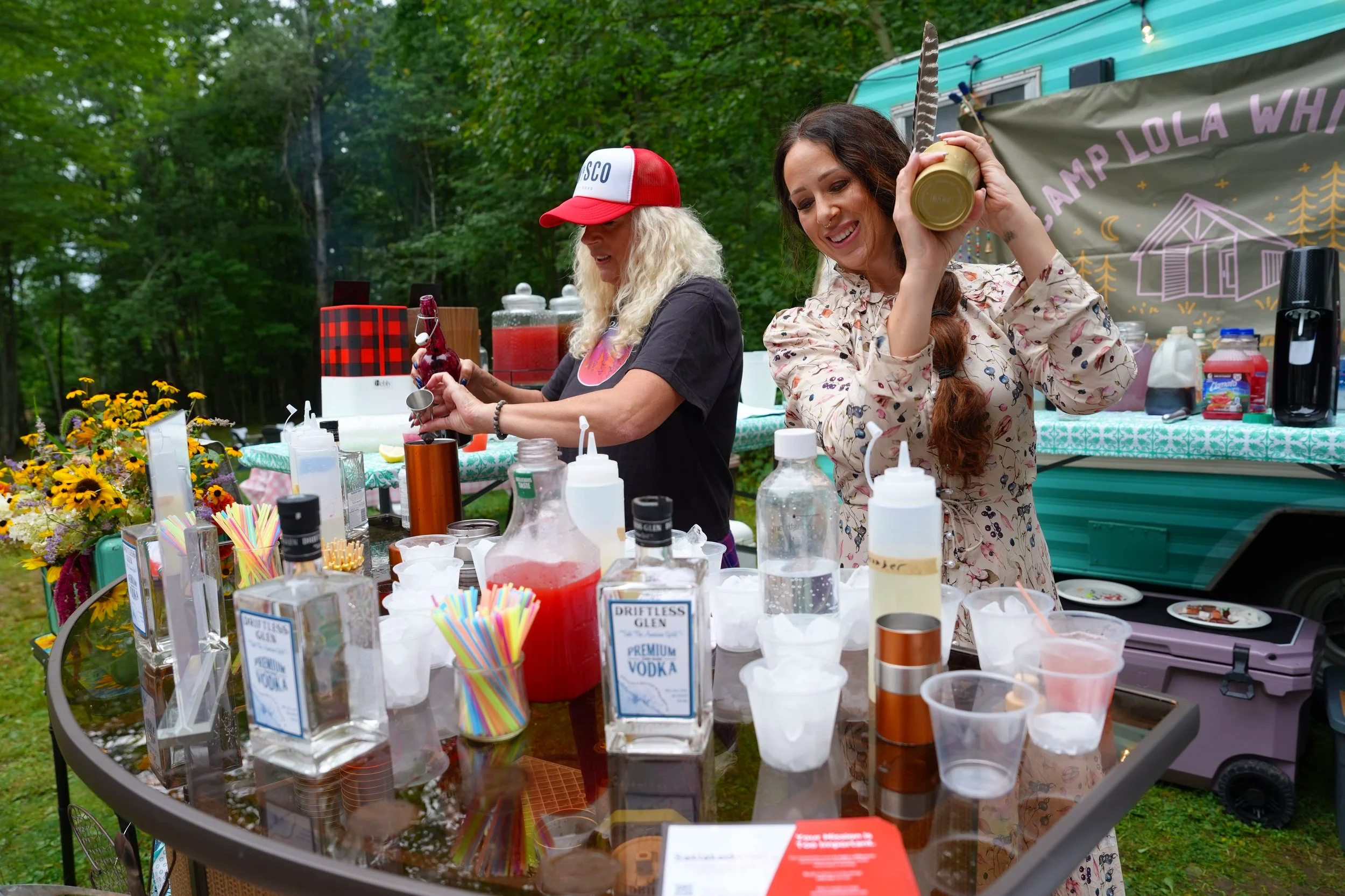 Artful Admin and Perfect Match cocktails on the Satiated Artists grazing table