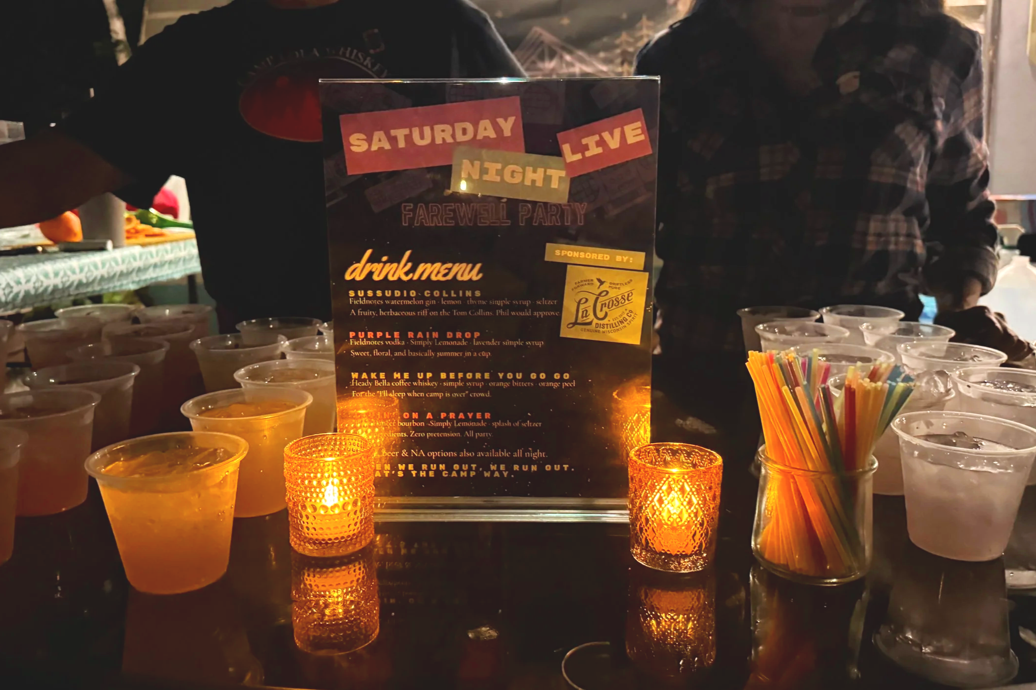 La Crosse Distilling Fieldnotes cocktails at the Camp Lola Whiskey dance party