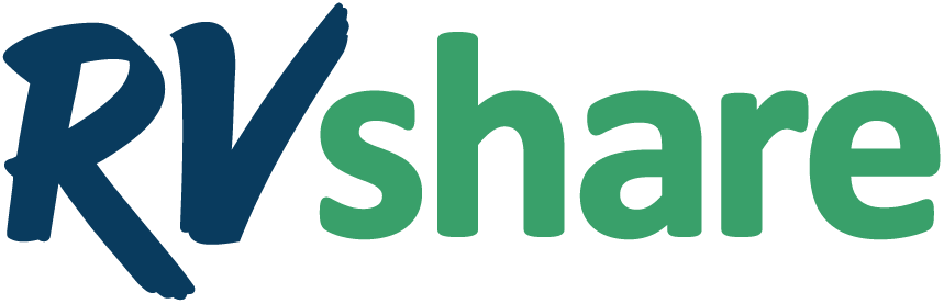 RVshare logo in teal and navy blue colors.