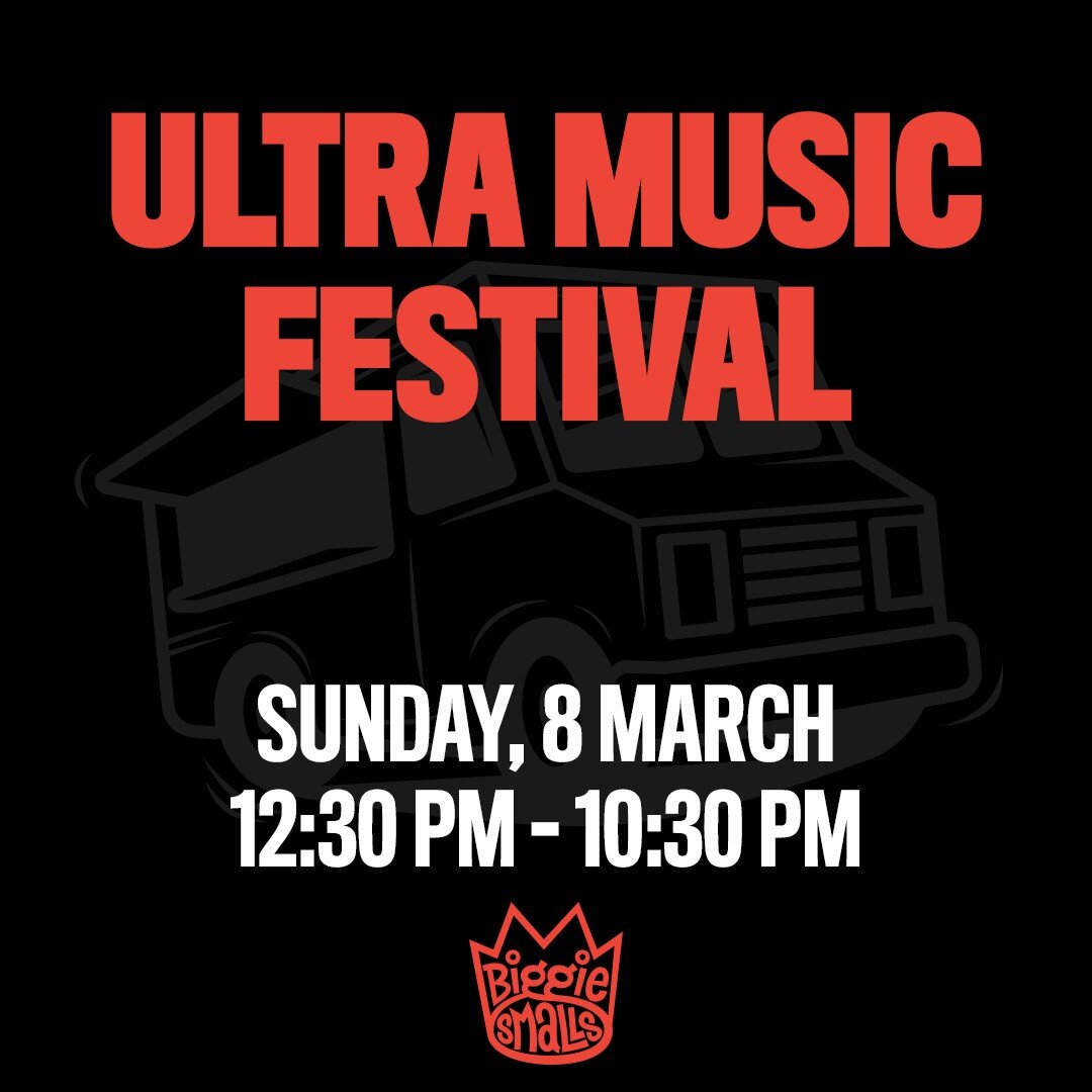 See you at @ultra Music Festival! 🎉
We'll be there on Sunday 8 March from 12:30pm until 10:30pm.
-
Don't forget to tag @biggiesmallskbabs in your pics 🤳
-
Got an event coming up soon? We got you!
Email biggie@biggiesmalls.com.au for more info
-
-
-