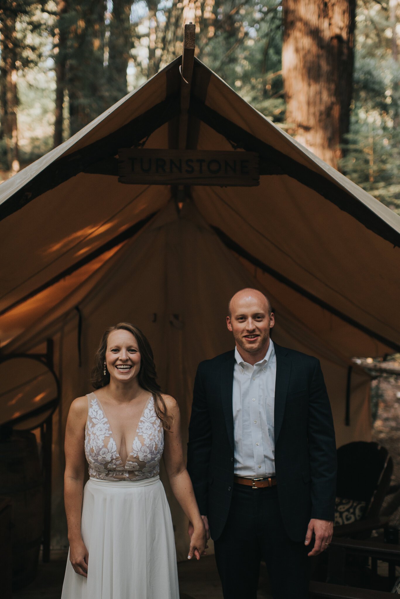 Ventana Big Sur Elopement couple in wedding clothing