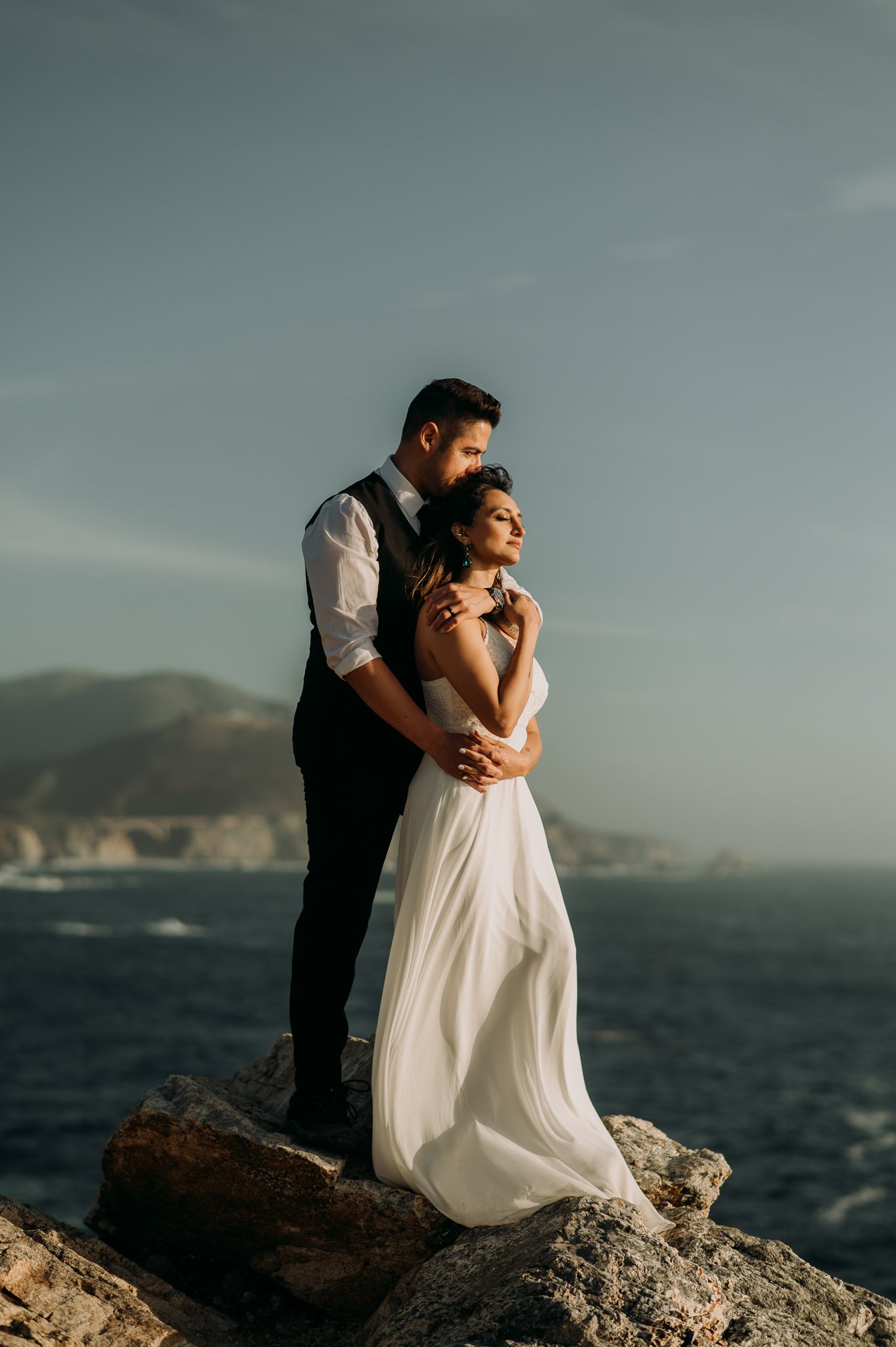 Newly married couple in Big Sur California