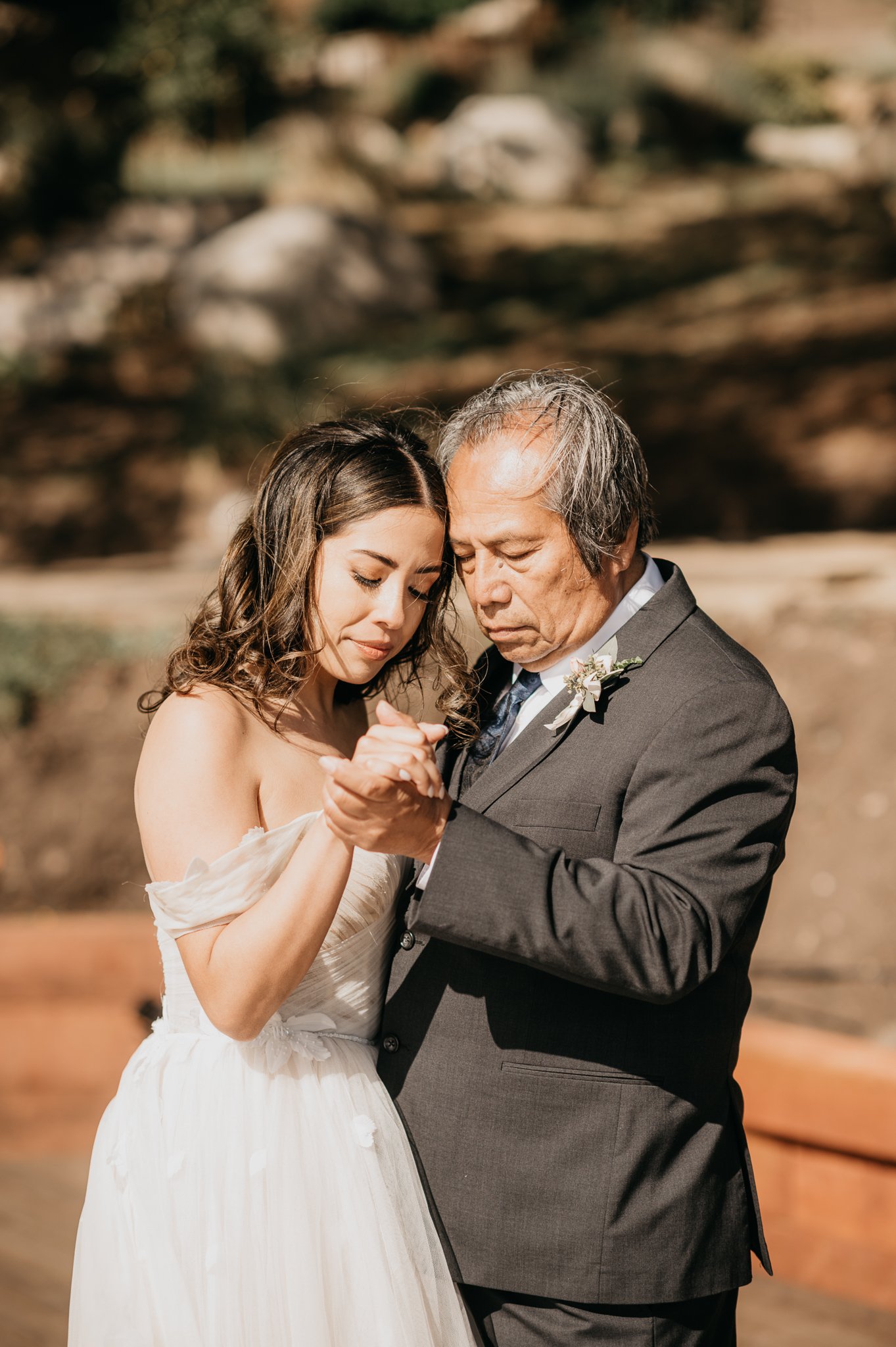 Father and bride dance at Big Sur Wedding