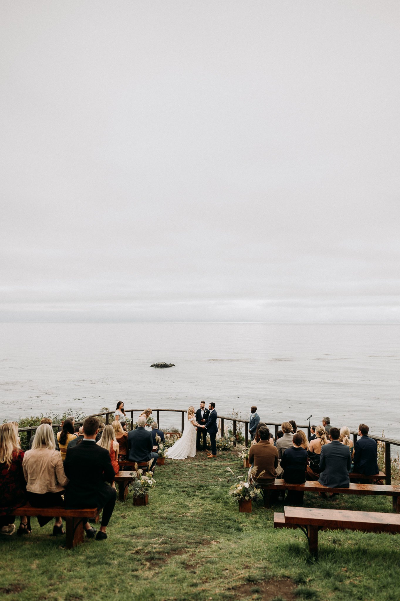Wedding ceremony at Wind and Sea Estate Big Sur