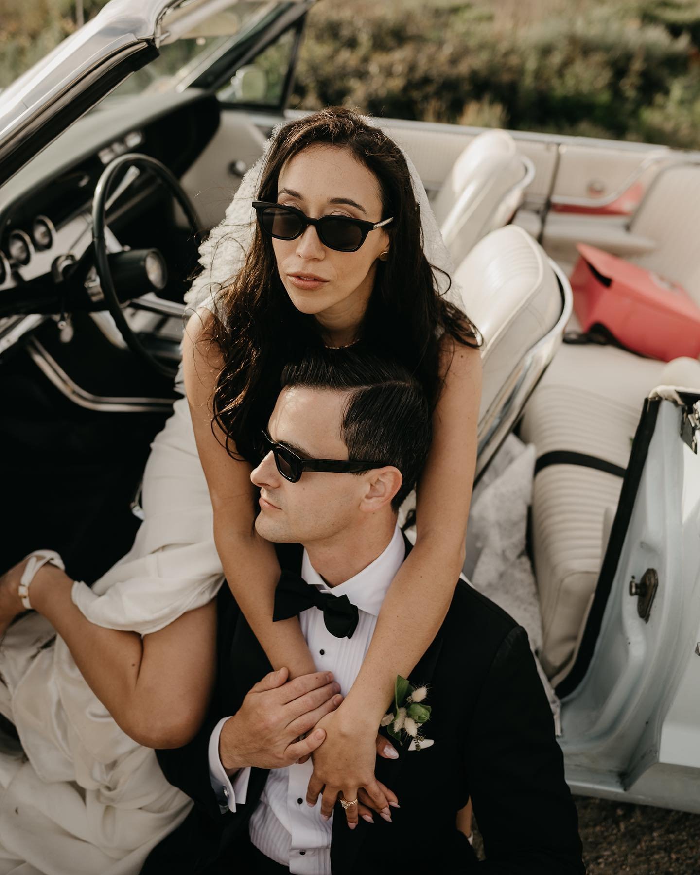 Could have shot with C &amp; G and this car all day. 

Fun fact ; G was a baby model just like me! 

 #florencewedding #florencephotographer #palmspringswedding #palmspringselopement #joshuatreewedding #mtrainerwedding #joshuatreeelopement #joshuatre