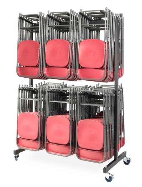 Folding Chair Trolley | 140 Folding Chairs Capacity | Black, TC140T-1-TO-29-UNITS