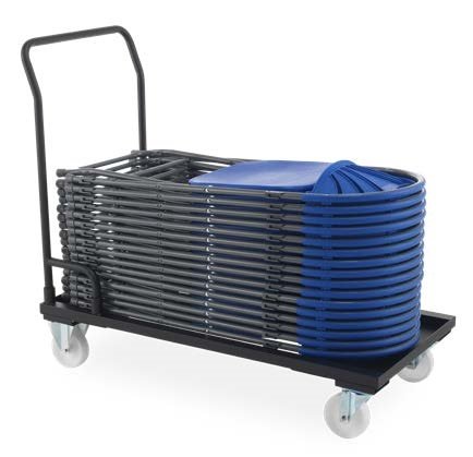 Folding Chair Trolley | 40 Folding Chairs Capacity | Black, TC40T-30-TO-199-UNITS