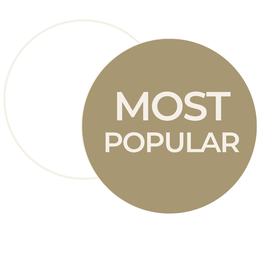 Overlapping circles with the prominent circle showing the text "MOST POPULAR" in large letters.