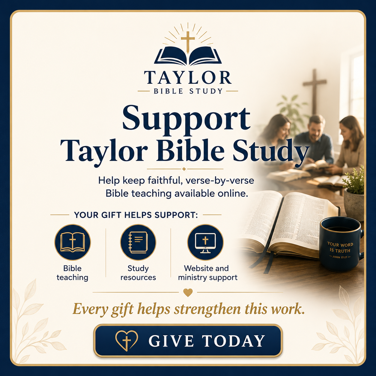 Support Taylor Bible Study