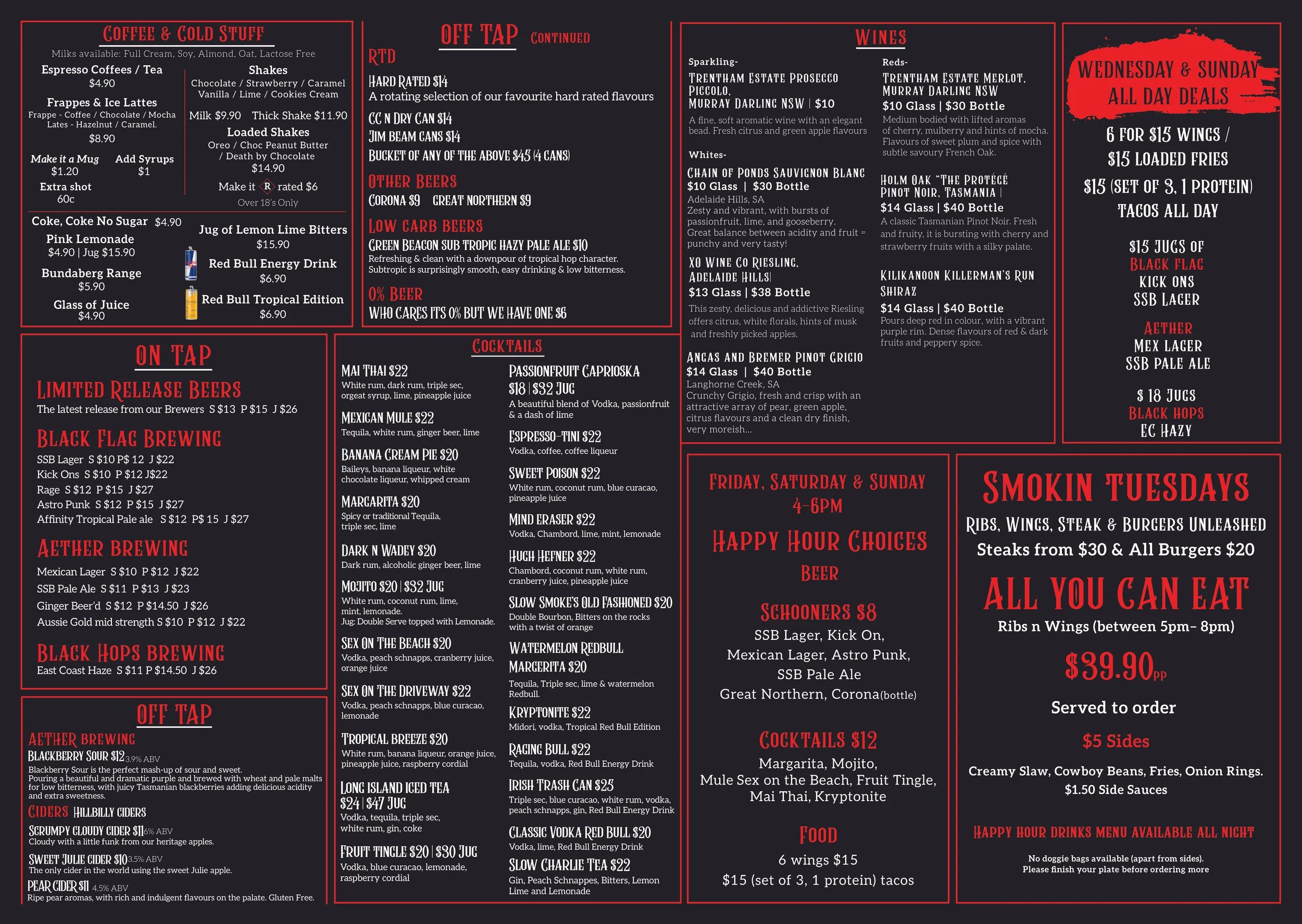 Menu | Slow Smoke Bistro