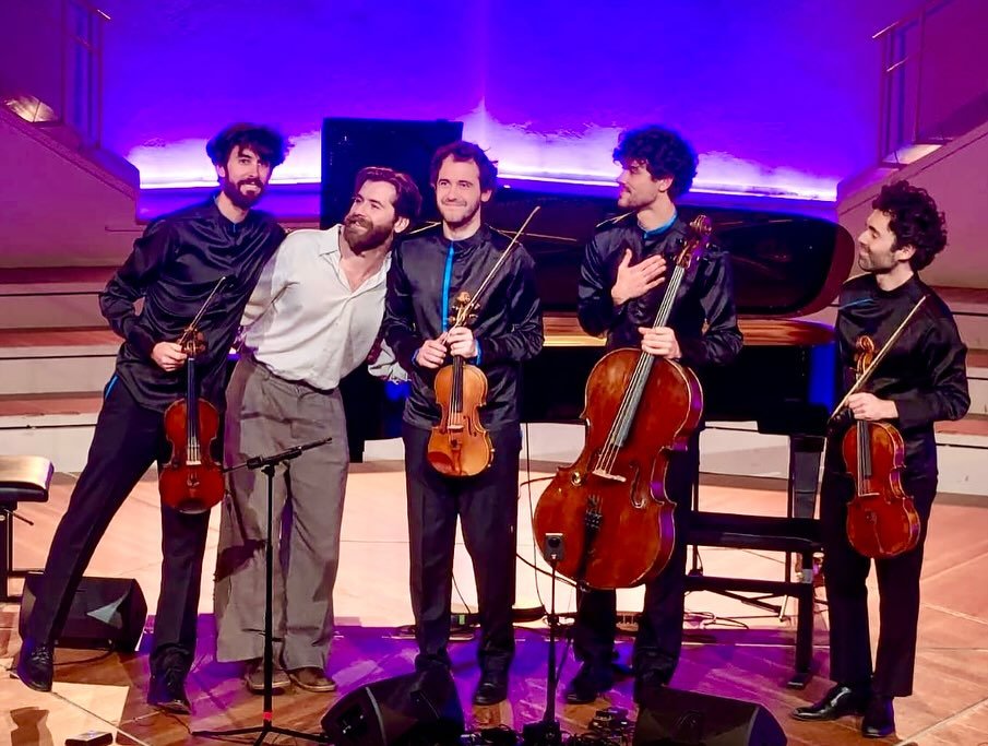 What a night with the boys @visionstringquartet yesterday @berlinphil performing Bloch&rsquo;s beautiful &ldquo;Prelude&rdquo; and Bartok&rsquo;s crazy 4th quartet in the first half, and premiering newly written songs AND some tunes from our upcoming