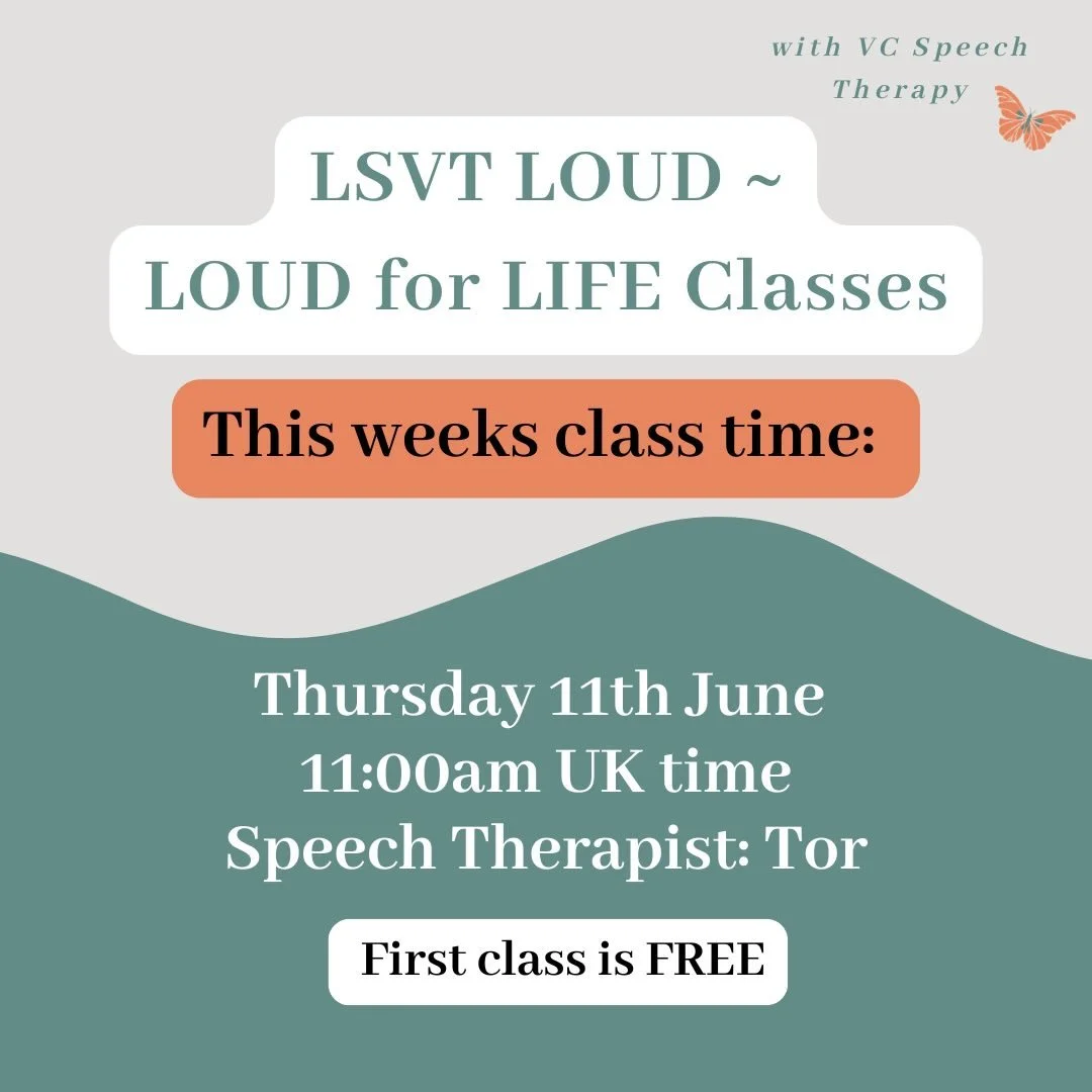 Join Tor this week for our LSVT LOUD for LIFE class. Email info@vcspeechtherapy.com to book your place. See you there! #lsvtloud #parkinsonsspeechtherapy