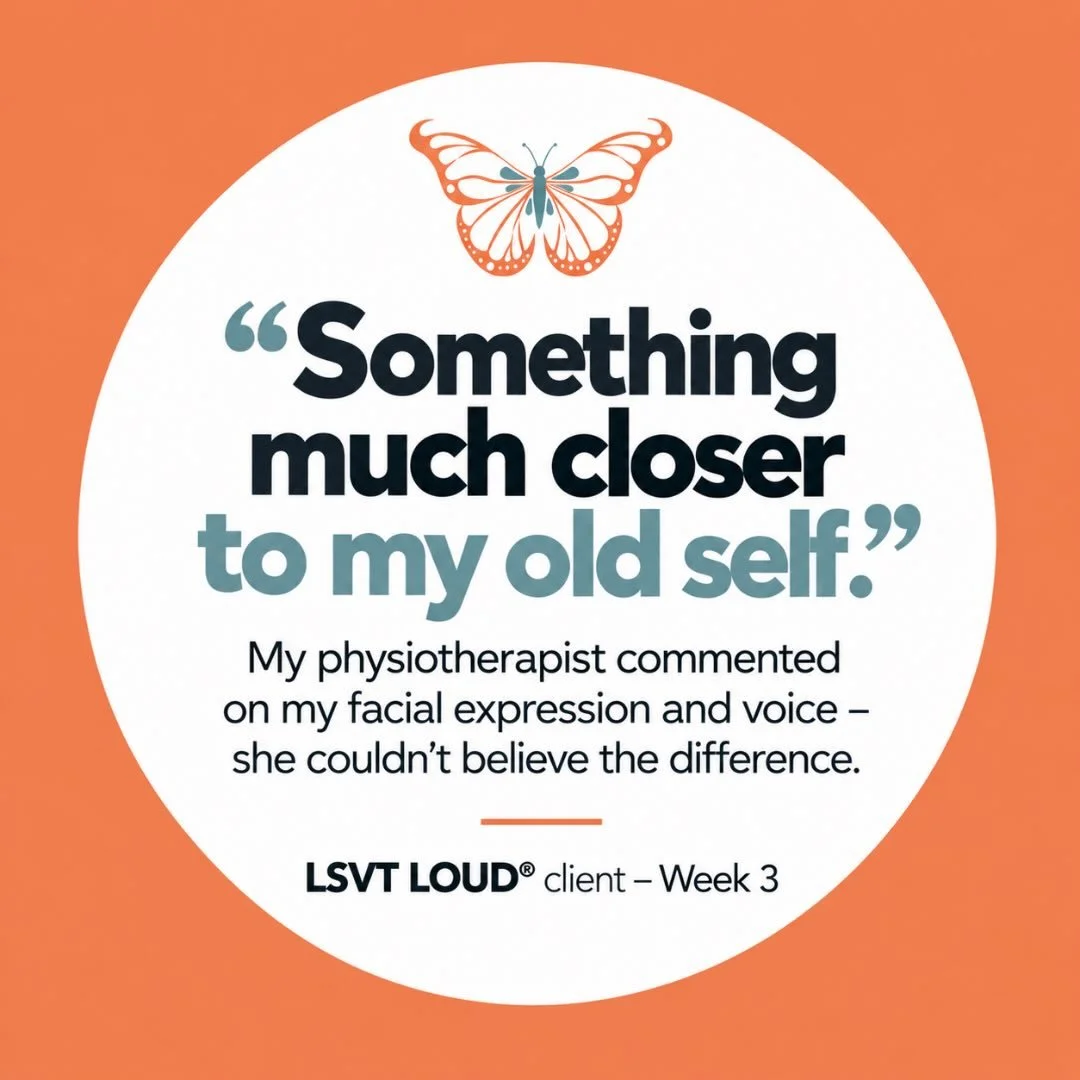&ldquo;Something much closer to my old self.&rdquo; 💙

This lovely feedback came from one of our clients during week 3 of their LSVT LOUD&reg; programme, delivered by our LSVT LOUD certified therapists Hannah and Tor.

Their physiotherapist had noti