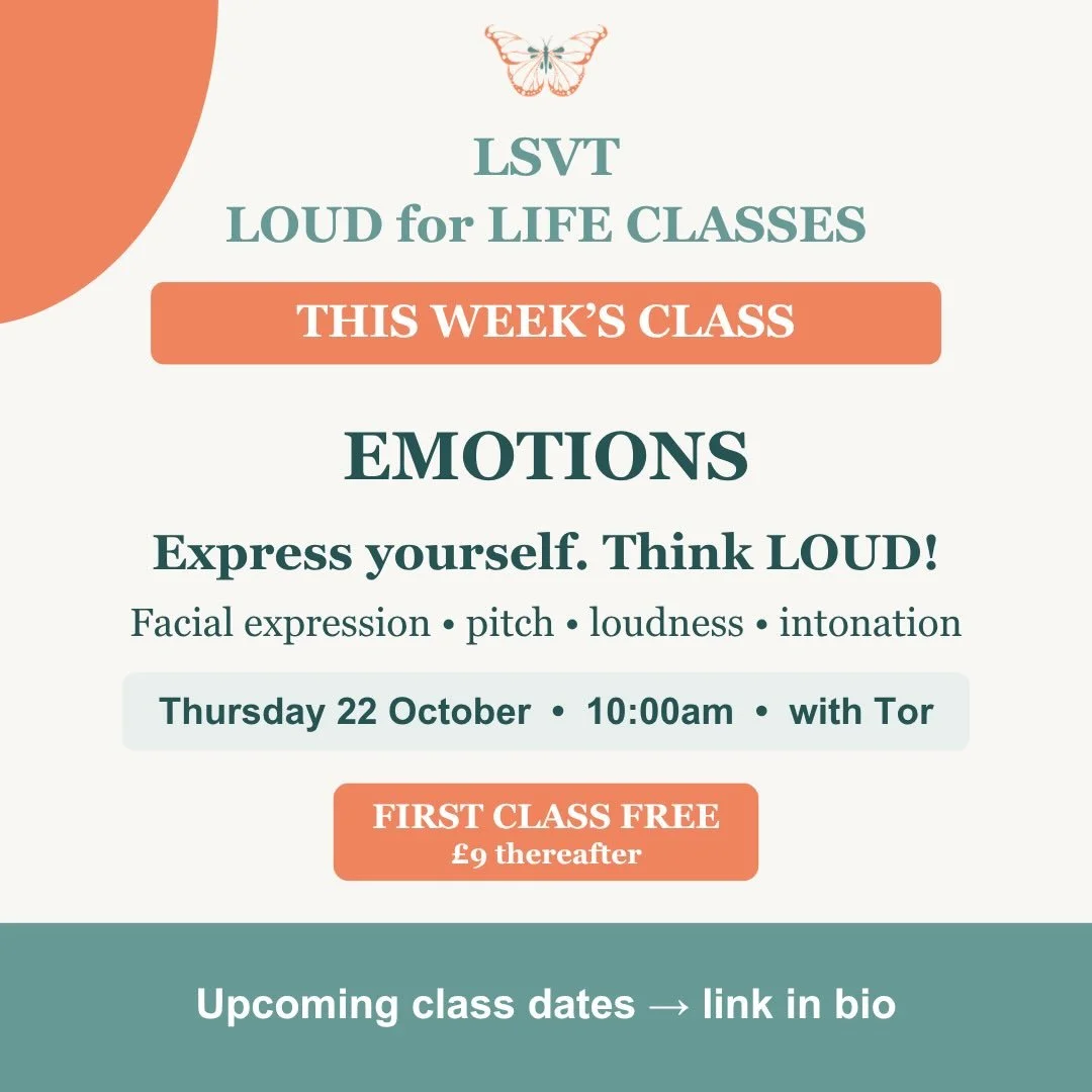 🎭 Can you hear an emotion in someone&rsquo;s voice?

This week&rsquo;s LOUD for LIFE&reg; class is all about EMOTIONS!

We&rsquo;ll explore how we communicate feelings through facial expressions and our voices &mdash; changing pitch, loudness and in
