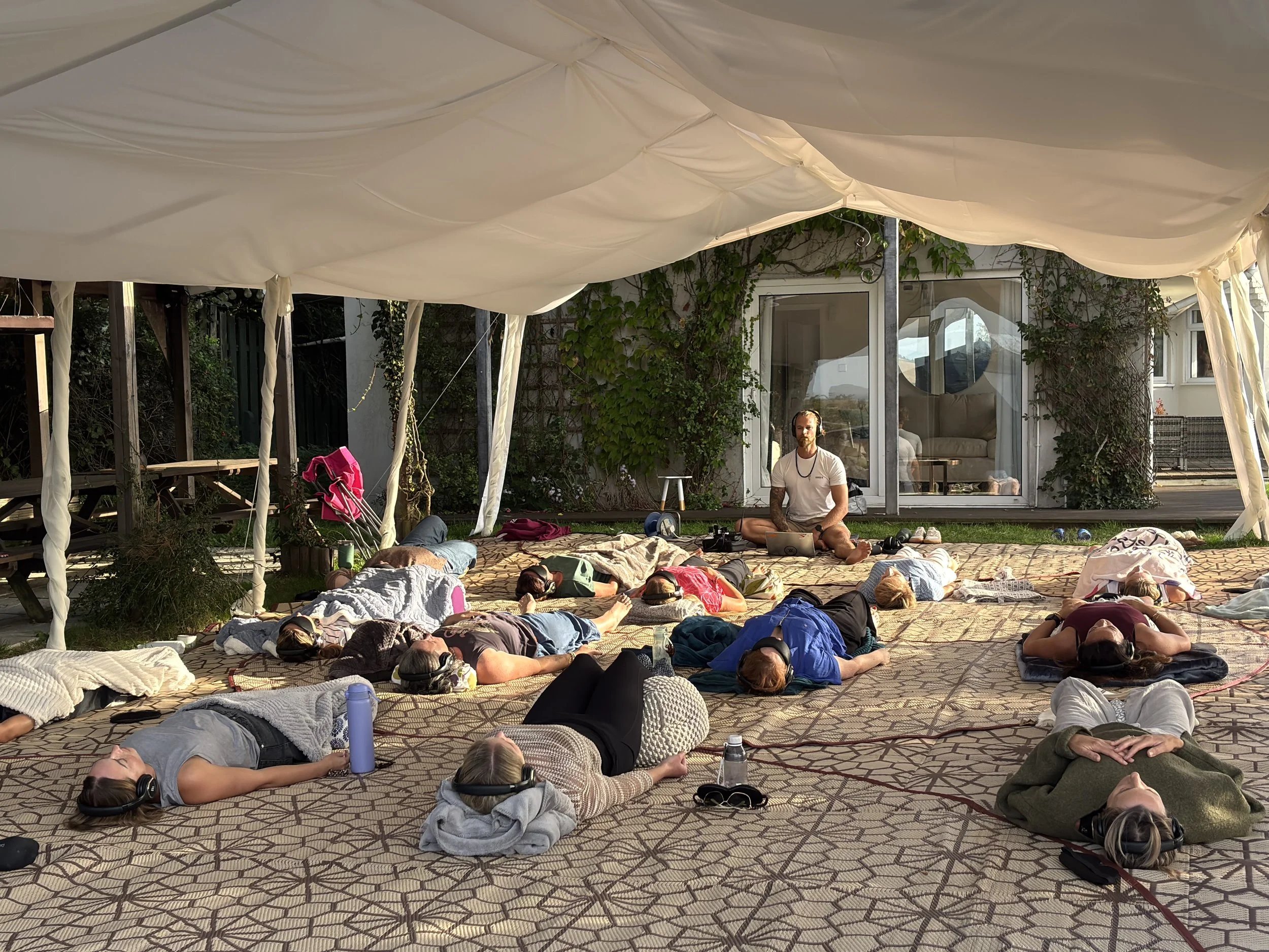 showing off the outdoor wellbeing space