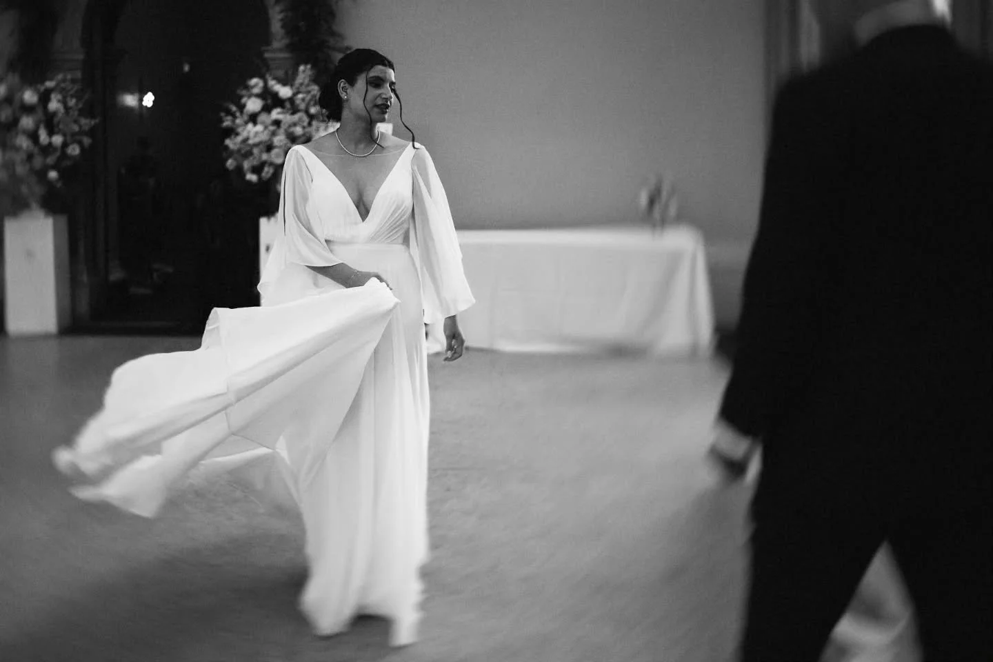 More Black &amp; White frames, Shadows, light, quiet and loud moments.

Hampton Court House never needed an extra layer &mdash; just the eye to see the story.

Black and white, cinematic, timeless. 🖤

#HamptonCourtHouse
#SurreyWeddingPhotographer
#C