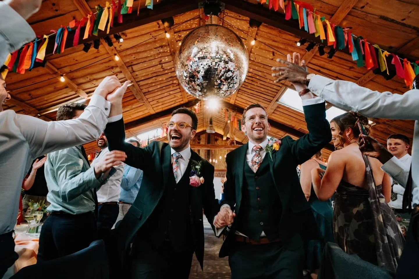 Sean &amp; Tom&rsquo;s wedding was pure chaos in the best possible way &mdash; big energy, bigger personalities, and colour everywhere you looked. The kind of day where something&rsquo;s always happening and you don&rsquo;t want to miss a second. And