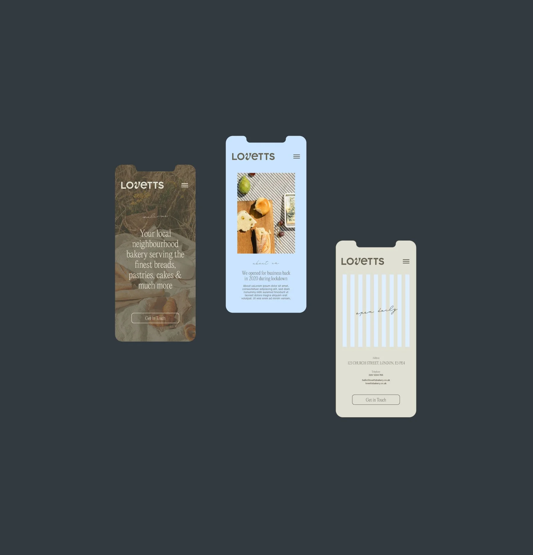 Bakery lifestyle brand including branded stationary