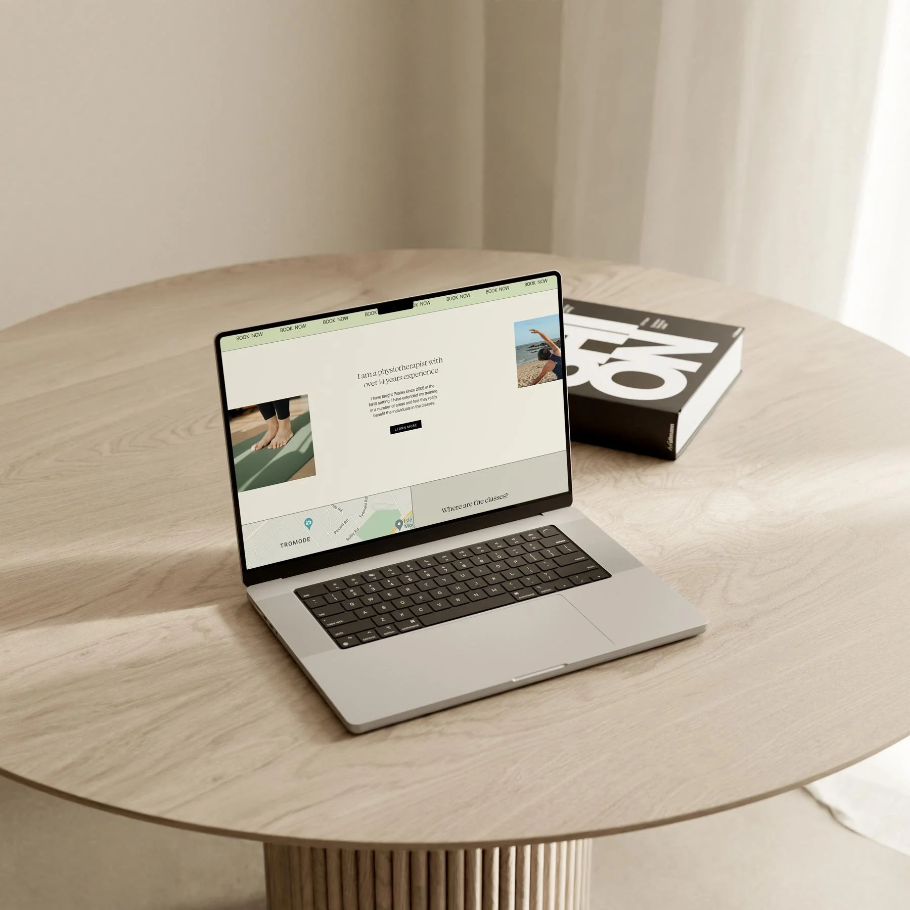 Squarespace web design for pilates business