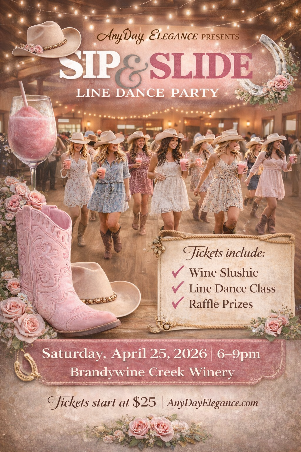 Sip & Slide Line Dancing Party
