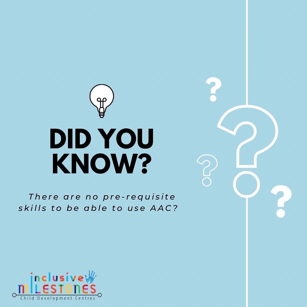💡 DID YOU KNOW!? 💡

Did you know there are no pre-requisite skills for a child to use an AAC (augmentative and alternative communication) device? 

Anyone can learn a system but it needs to be practiced all day, everyday! 

By 18 months babies have