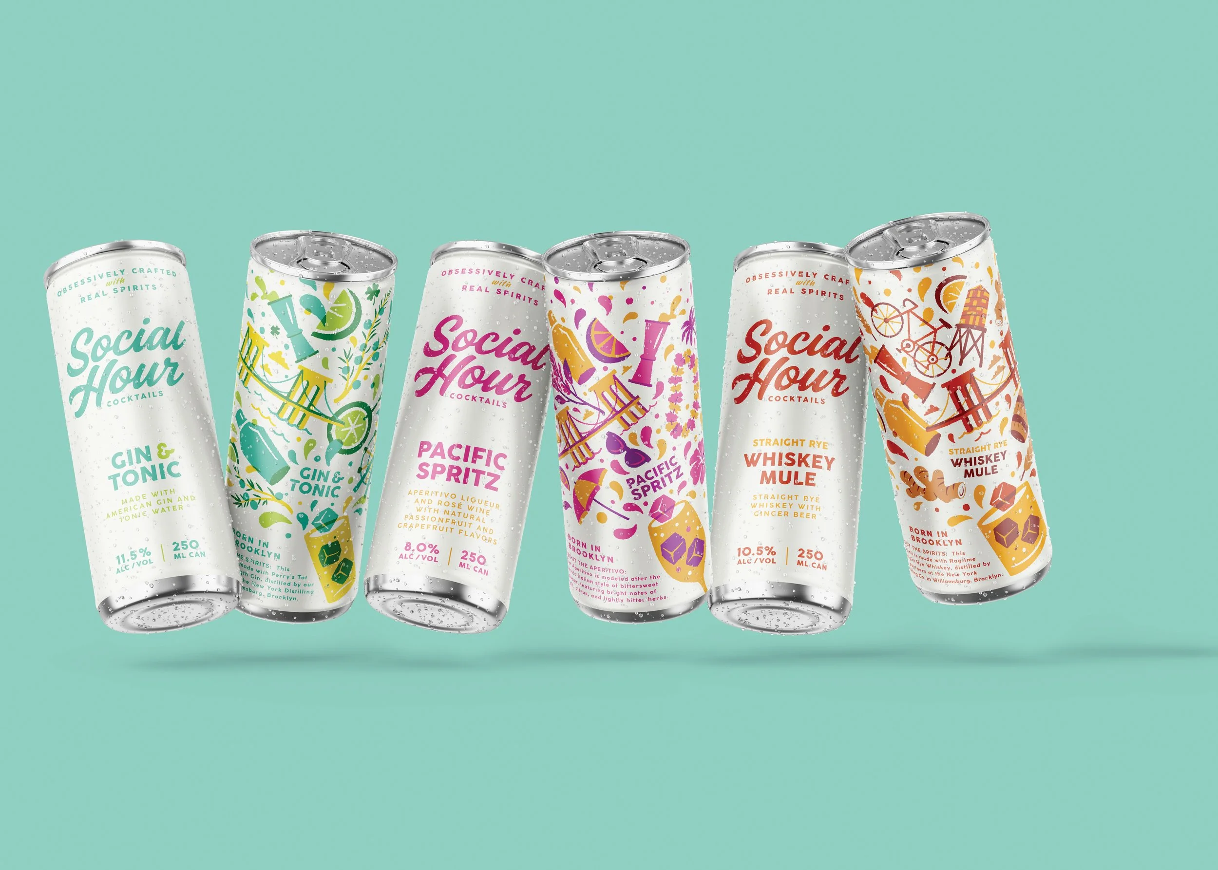 Social Hour Canned Cocktails Package Design