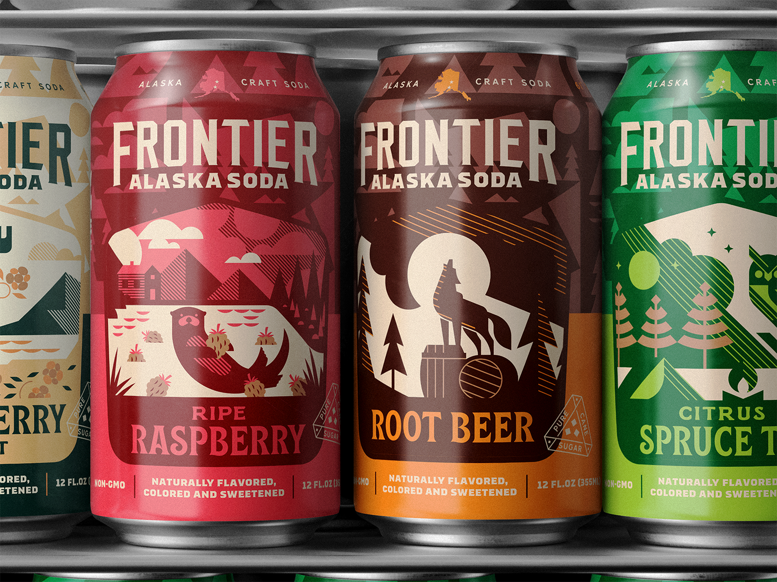 Frontier Alaska Soda Branding & Package Design