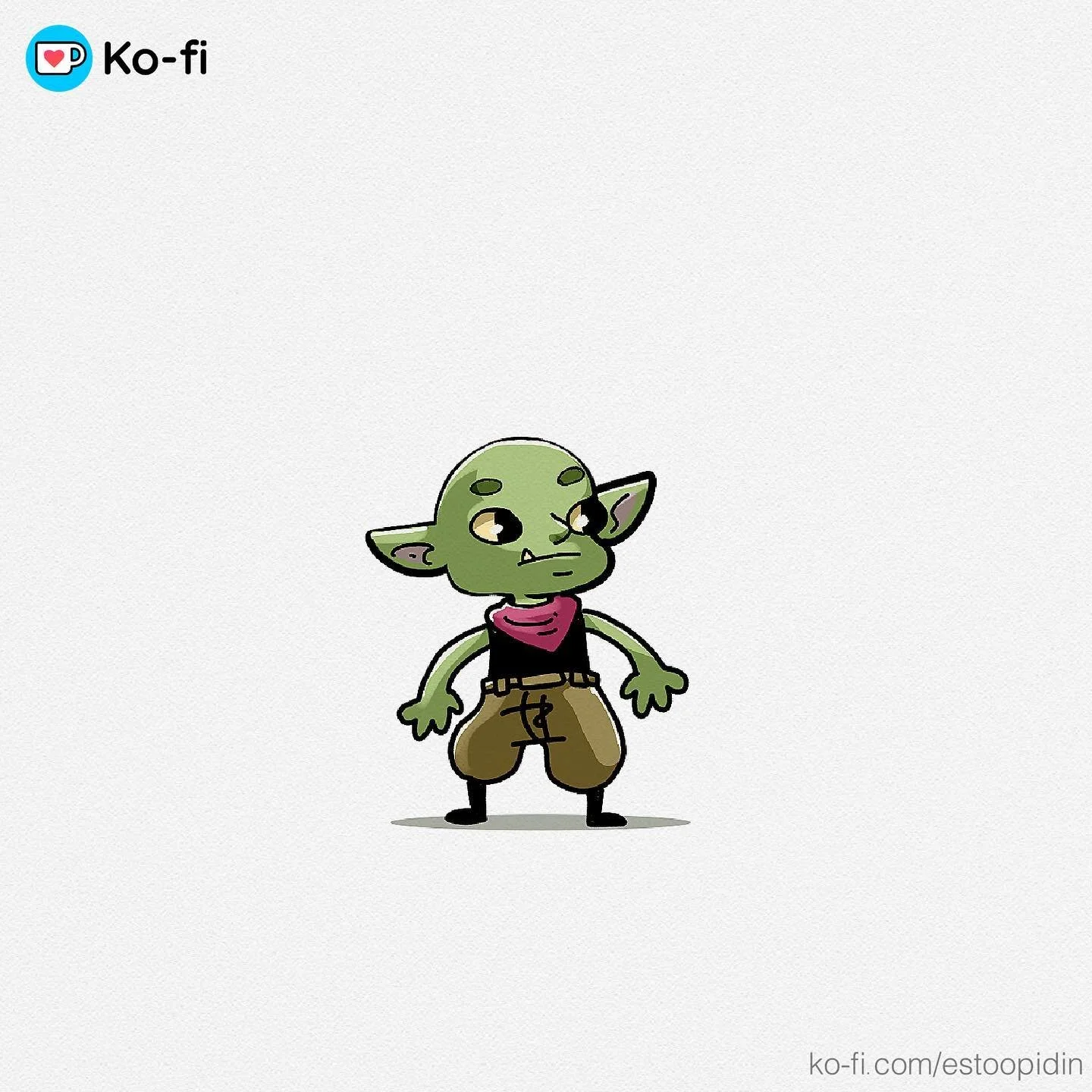 Halfway through the month and wanted to join #gobtober after watching @calvinloveinternet's twitch stream last night. So here's &quot;just a goblin&quot; to start!
---
#ttrpg #rpgart #ttrpgart #dnd #goblincore #goblinart  #goblinaesthetic #fantasyart