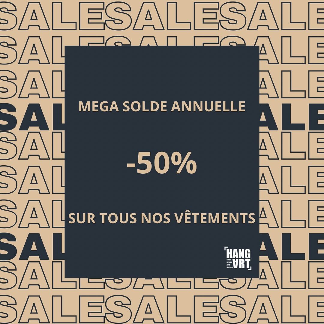 MEGA SOLDE -50 %
Sur toute la collection de v&ecirc;tements du HangArt

D&eacute;p&ecirc;chez-vous, les tailles partent vite!
#solde #sales #promo #newcollection #soon #lehangart #hangart #frejus #saintraphael