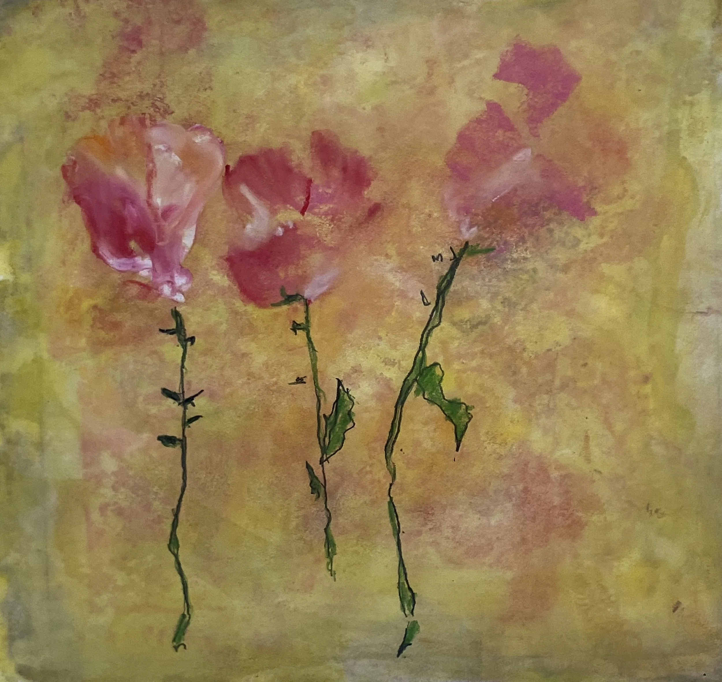 SOLIDARITY  Encaustic and mixed media monotype; Image size 12.5 x 12; 19.5 x 17 with frame. Free shipping. $950.00