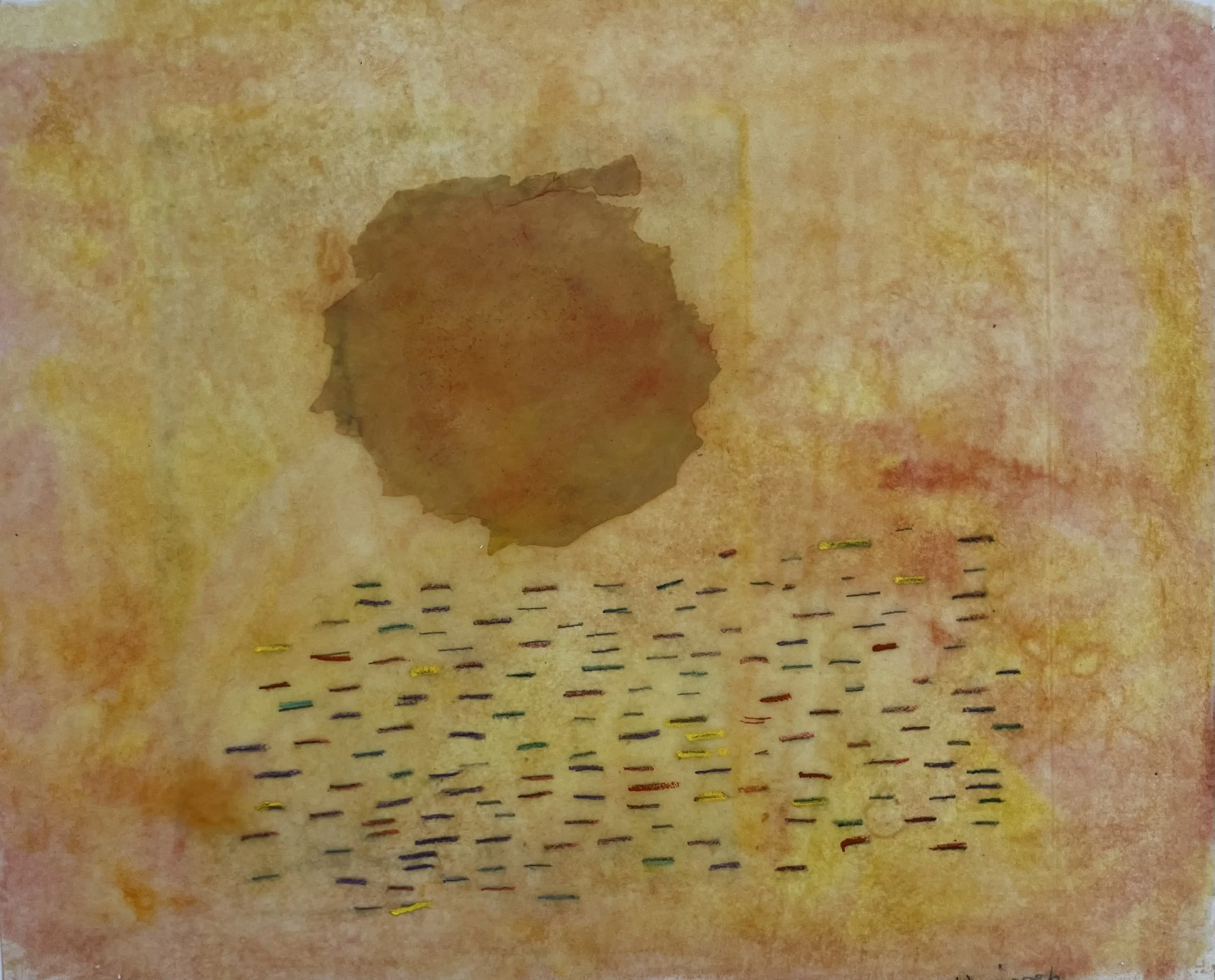 MINAB, 168 INNOCENTS  Encaustic and mixed media monotype; Image size 12 x 14, 19 x 19 with frame. Free shipping. $950.00