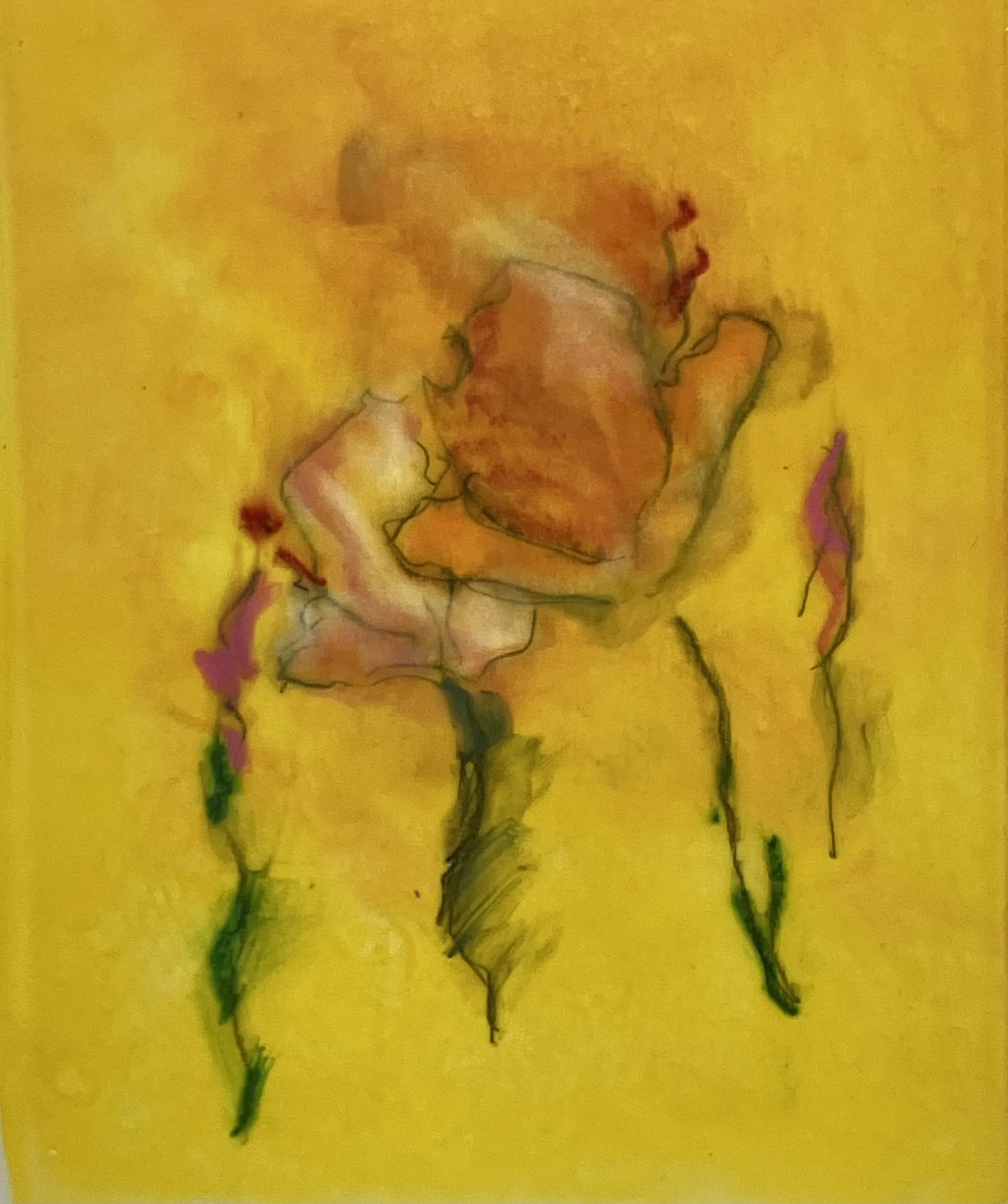 VIVID DEFIANCE 4 Encaustic and mixed media monotype;. Image size 8.5 x 7.5; 15.25 x 12.5 with frame. Free shipping. $750.00