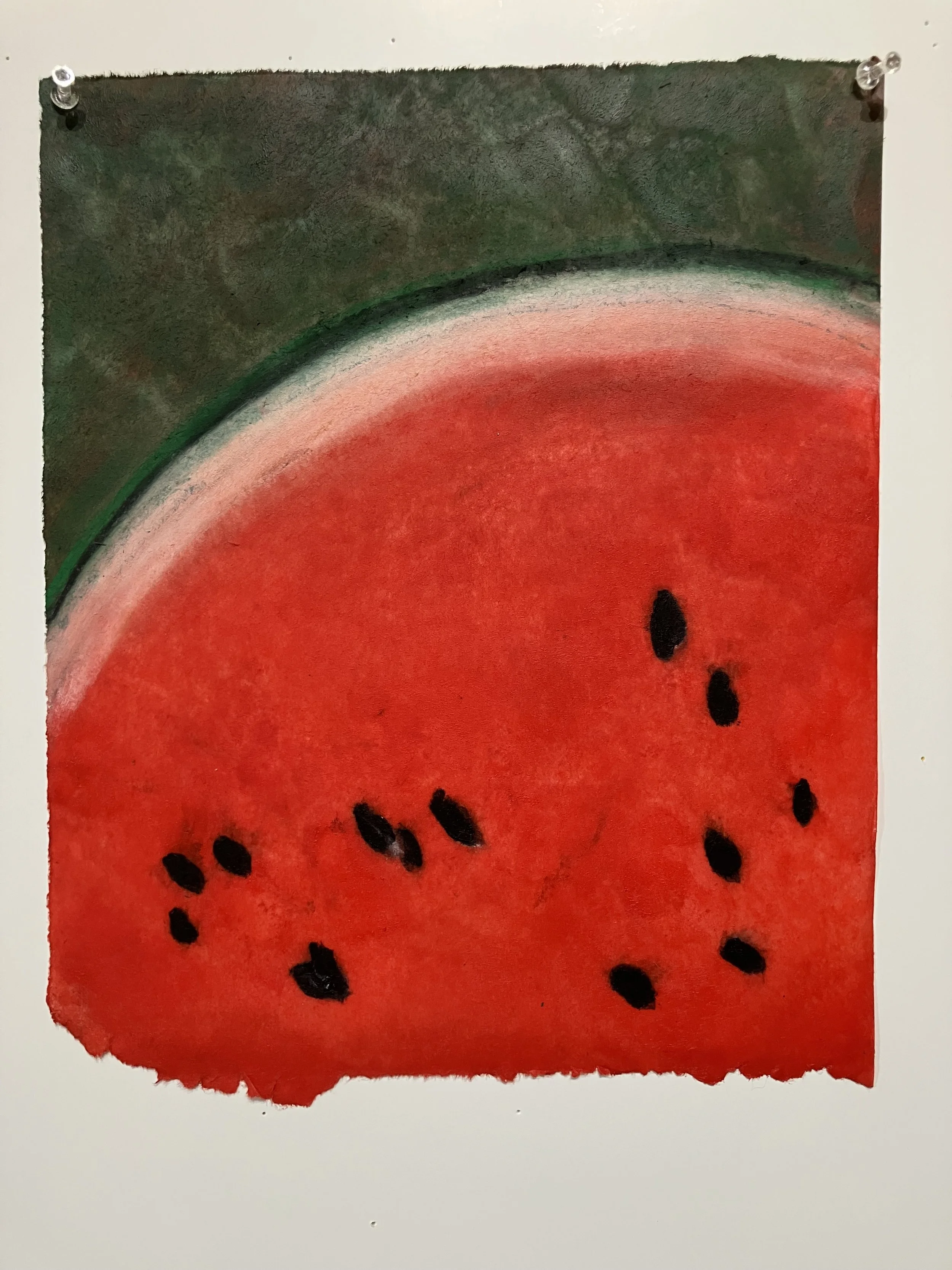 NATIONAL COLORS  Encaustic and Mixed Media on Paper;. Image size 13.75 x 11; 19.75 x 20 with frame. $750
