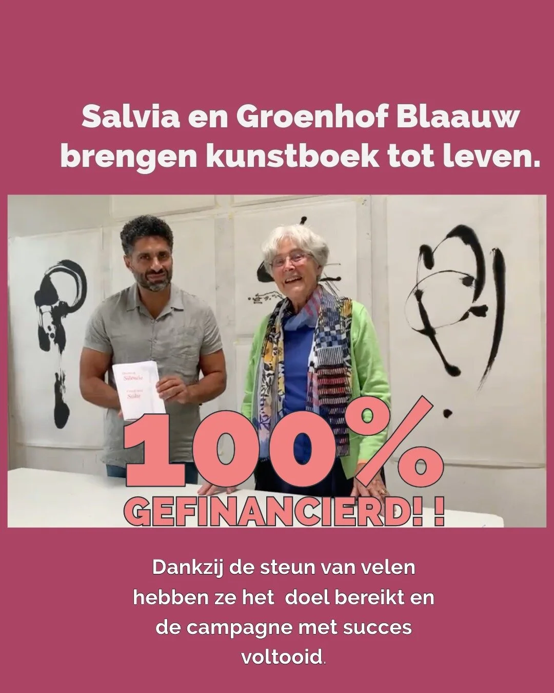 🎉🖌️ Groot Nieuws! 📚✨
Beste supporters en kunstliefhebbers, we zijn verheugd en dankbaar om met jullie te delen dat het crowdfundingstraject voor 'Twaalf Maal Stilte' van Salvia en Groenhof met overweldigend succes is afgerond! Jullie steun, in we
