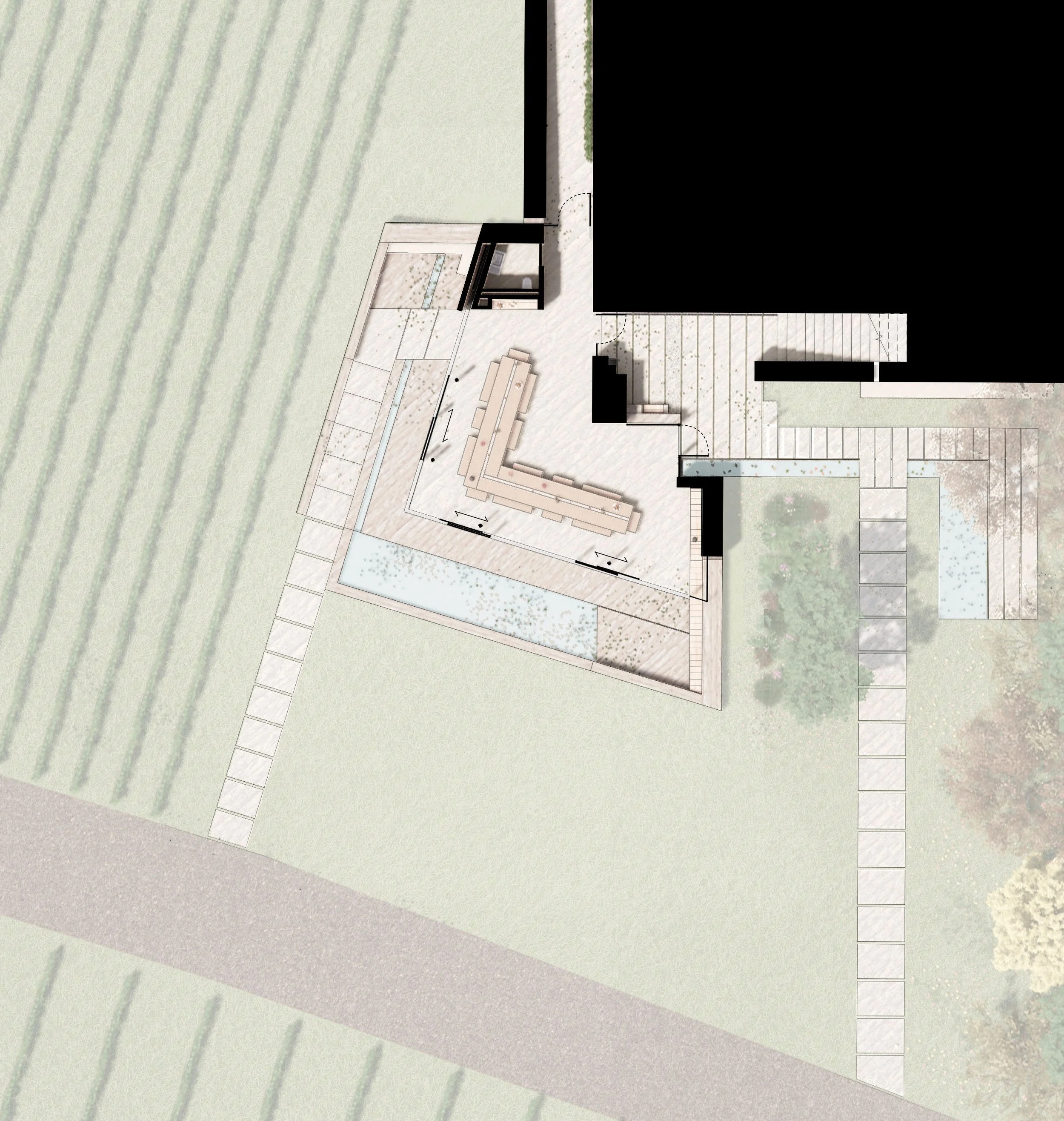 Ossian Architects and Studio Boyd - Freixial de Cima Tasting Room - Drawing 05