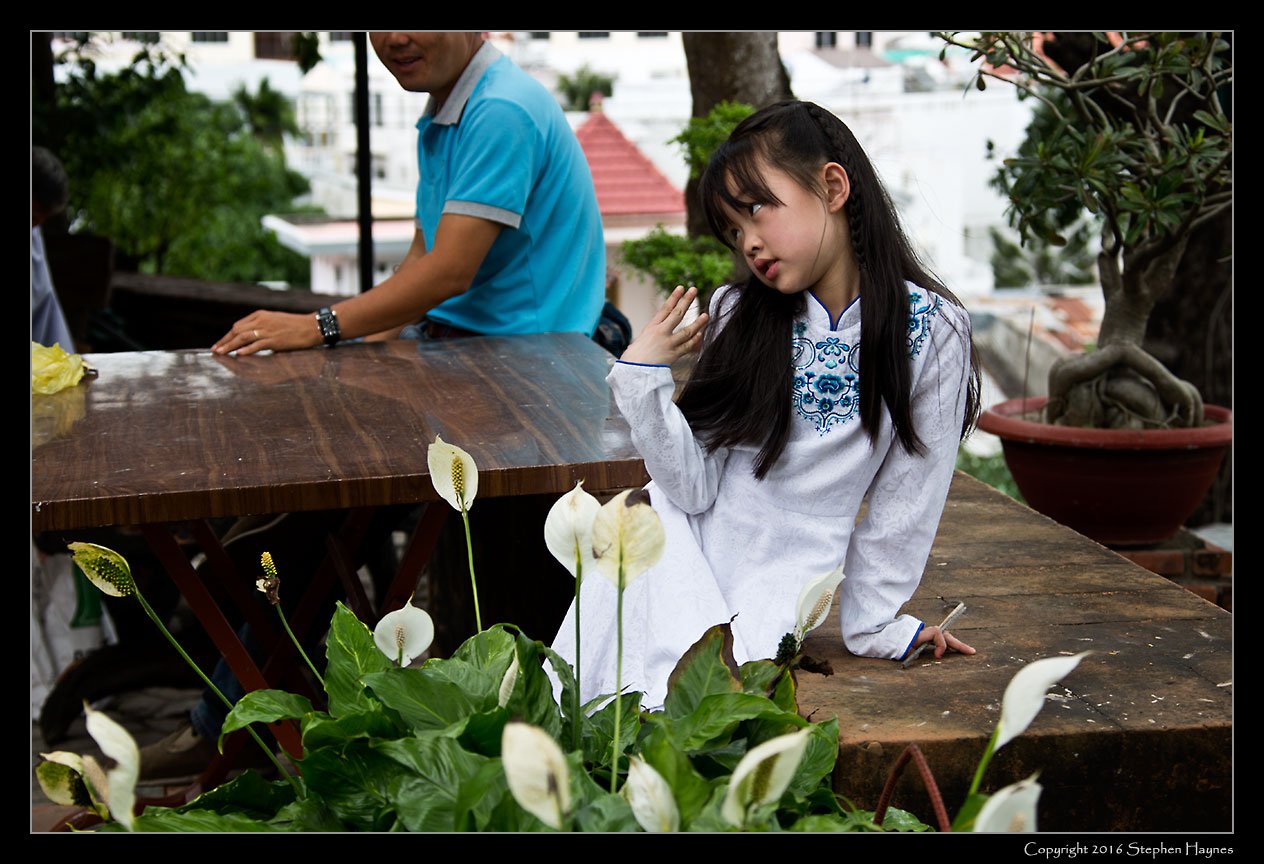 Nha Trang, Vietnam --
Is it "vamping" when you are five years old?