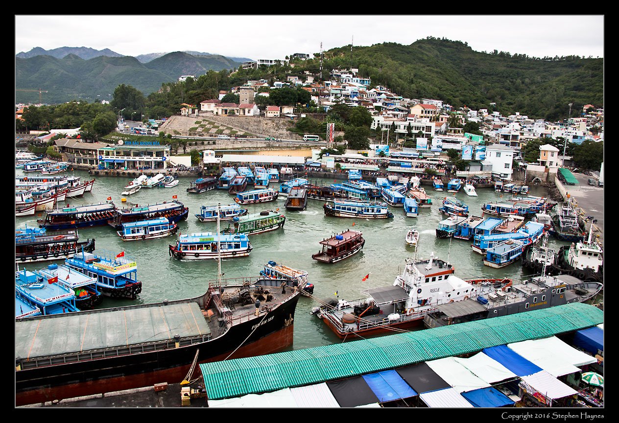 Nha Trang, Vietnam --
The (chaotic) harbor scene early the morning of our arrival.