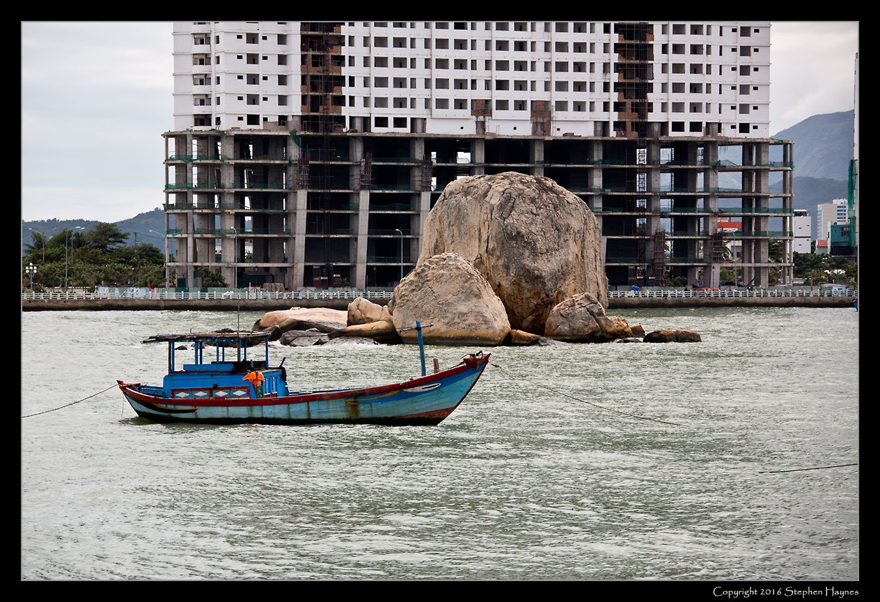 Nha Trang, Vietnam --
Nha Trang harbor, with new construction.