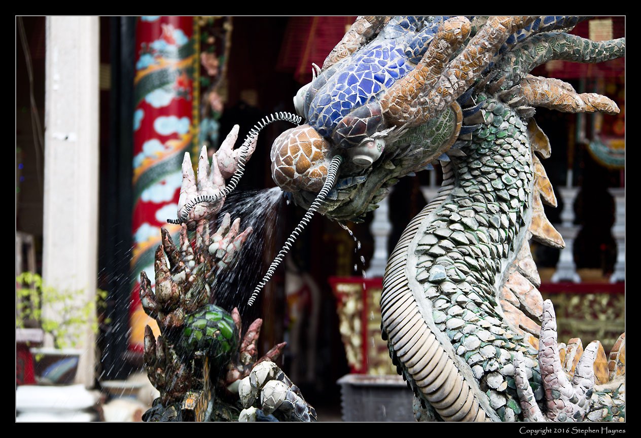 Hoi An, Vietnam --
Dragon sculpture made of ceramics, outside Quang Trieu (Cantonese) Assembly Hall.
