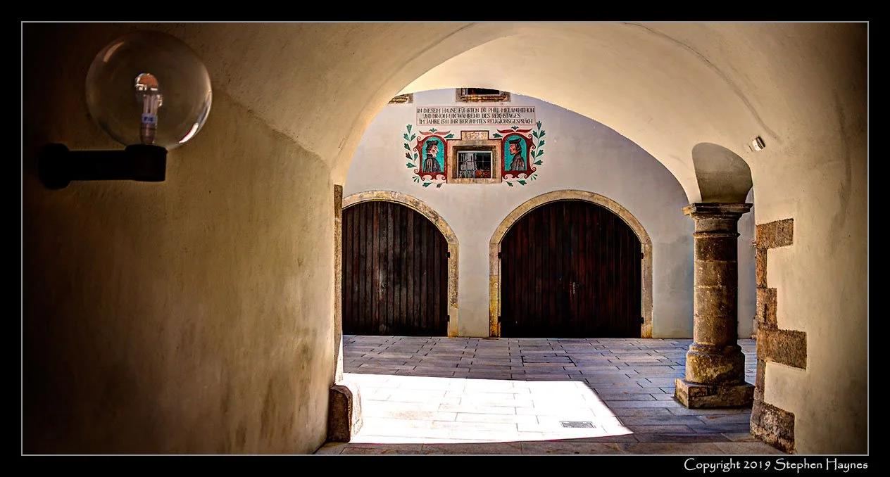 Regensburg - 1541 Religious Accord -- 
Legend on this house's facade, noting the accord that was reached here, historically called the Colloquy of Ratisbon, a conference held at Regensburg (Ratisbon) in Bavaria in 1541, during the Protestant Reformat