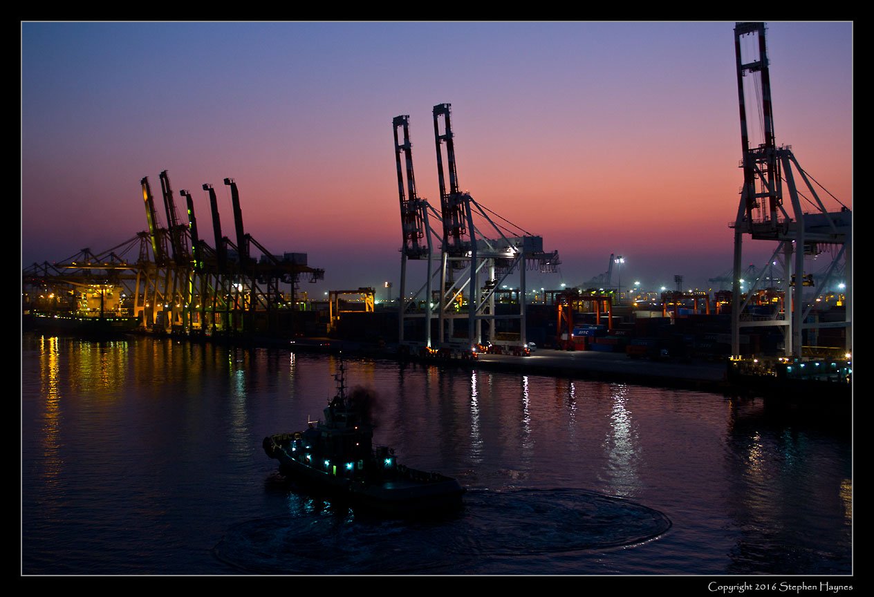 Laem Chabang, Thailand --
Dawn at the port that serves Bangkok.