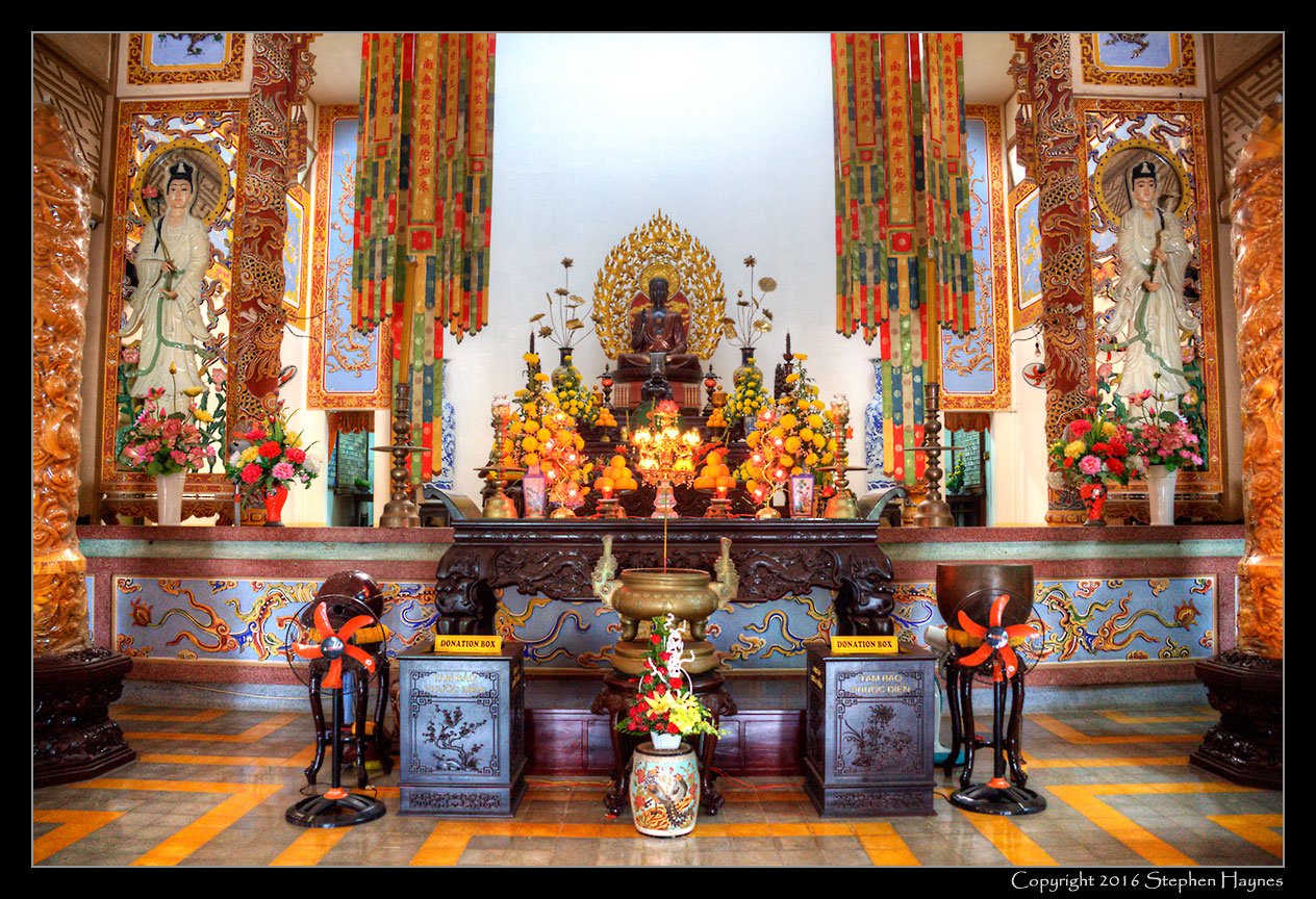 Nha Trang, Vietnam --
Altar and interior of Long Son Pagoda. (An HDR image.)