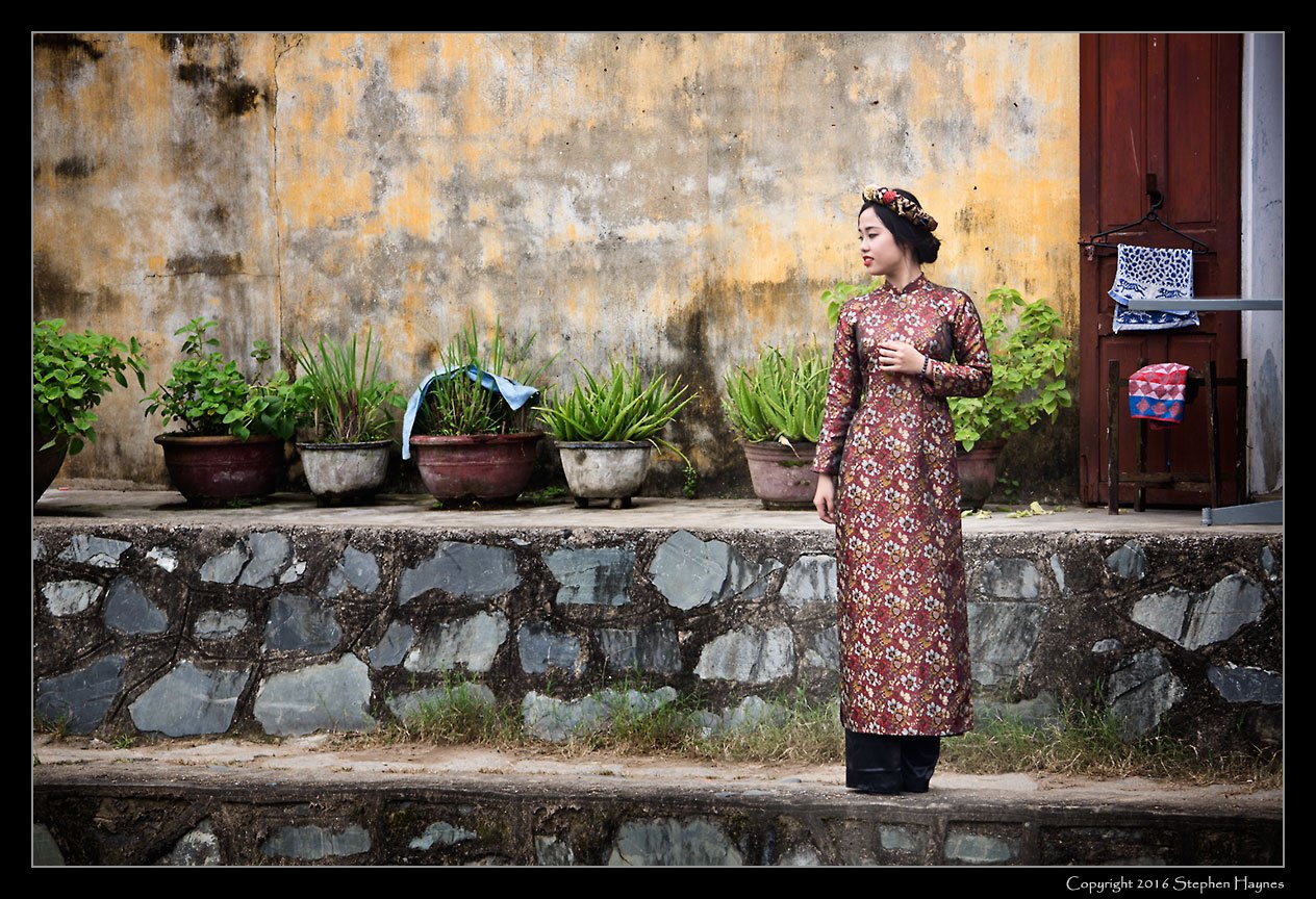 Hoi An, Vietnam --
Another model, photographed near the Japanese Bridge.