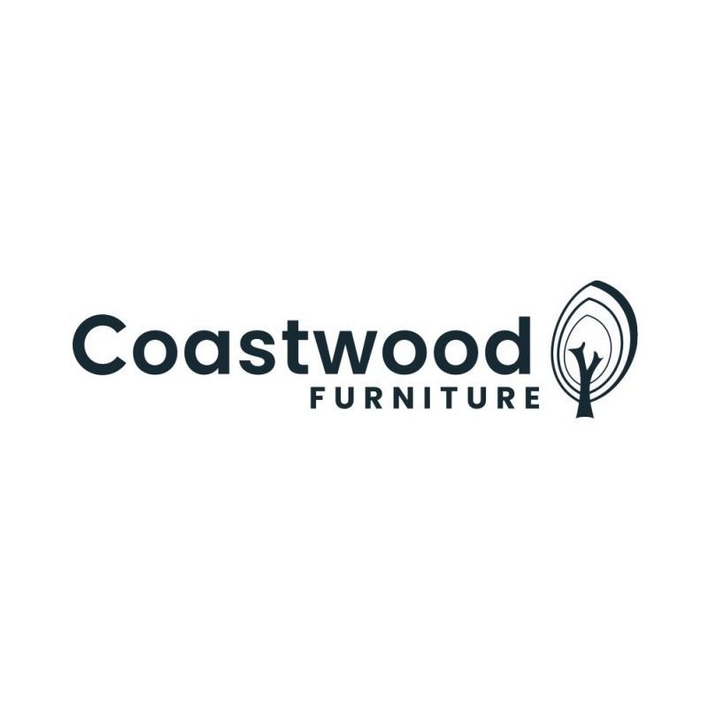 Logo for Coastwood Furniture with stylized tree icon and bold text.