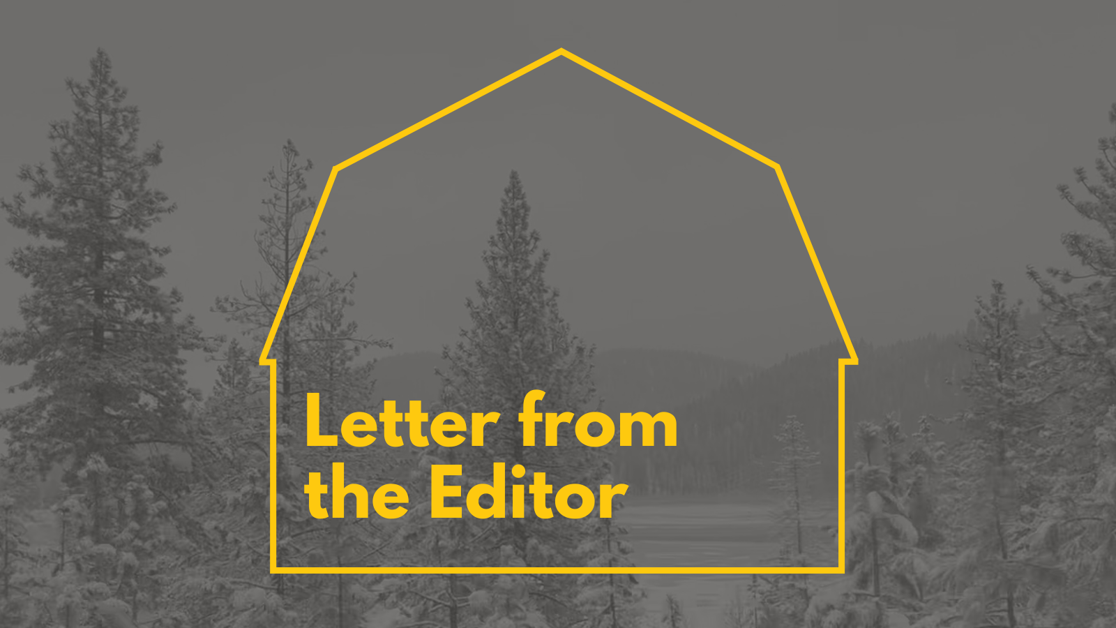 Letter from the Editor