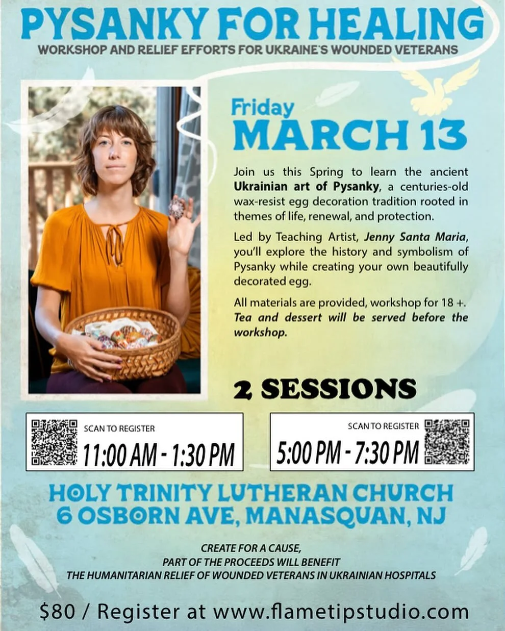 🇺🇦It&rsquo;s the 4th year of the full scale invasion of Ukraine and the fight to defend a sovereign country and civilians continues&hellip;I met fellow artist and nurse Nathalie Halbout @frenchfixllctextile in Red Bank at the Art Alliance of Monmou