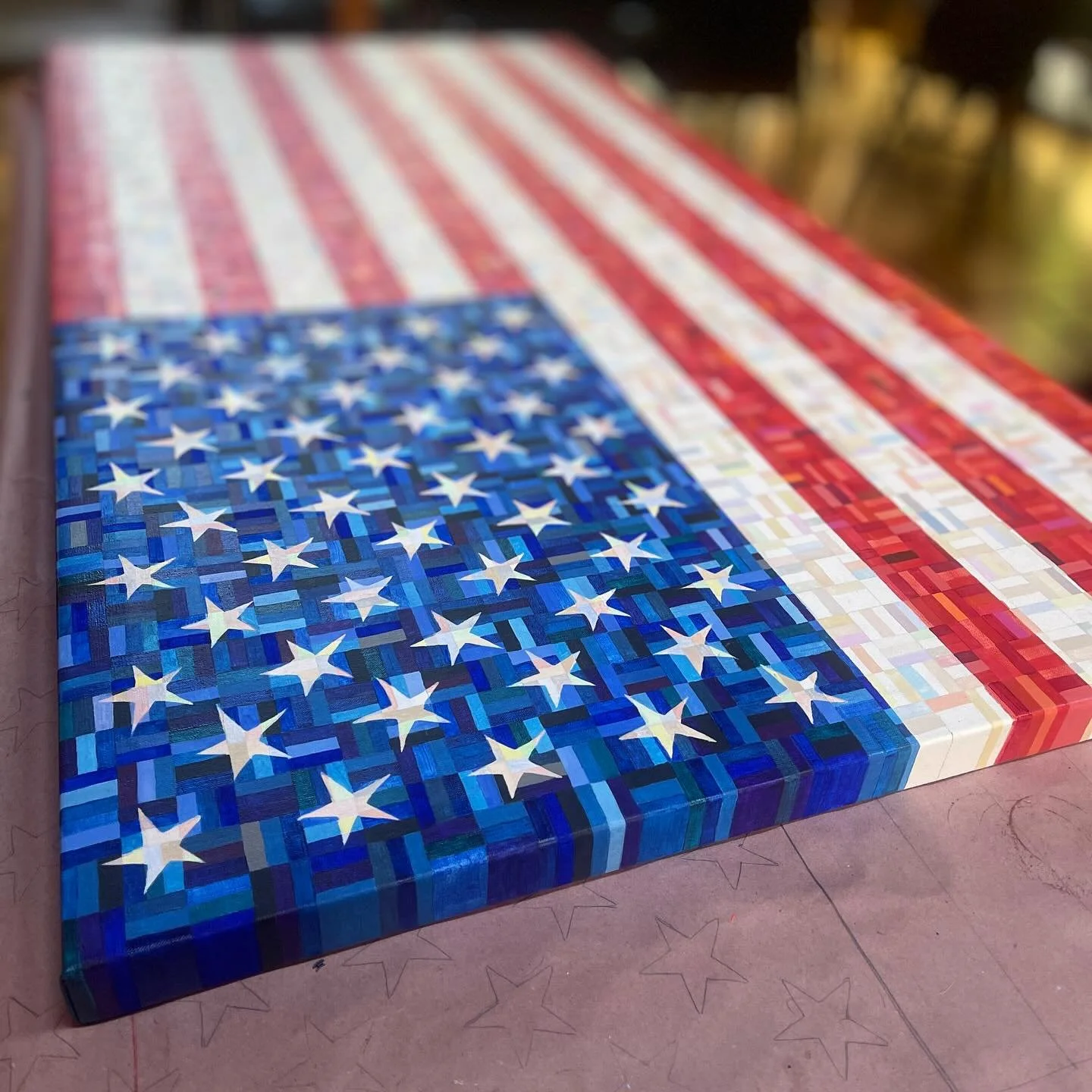 🇺🇸 It is still a #workinprogress but I thought #MDW2025 would be an appropriate time to share as we reflect on the sacrifices many have made for our freedom and democracy. This is one of my largest paintings to date measuring the size of a resident