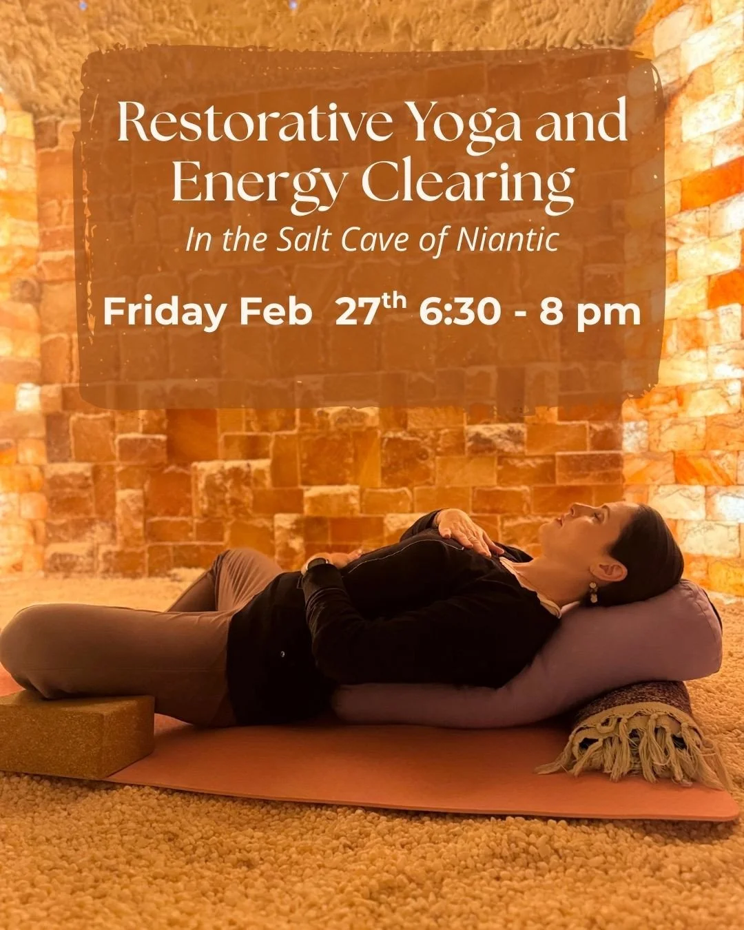 - Reduce stress ⁠
- Reclaim your energy ⁠
- Rest deeply ⁠
⁠
Join Megan in the Salt Cave as she guides you through a nourishing Restorative Yoga class, followed by Energy Clearing as you rest at the end of class. ⁠
⁠
All class materials are provided t