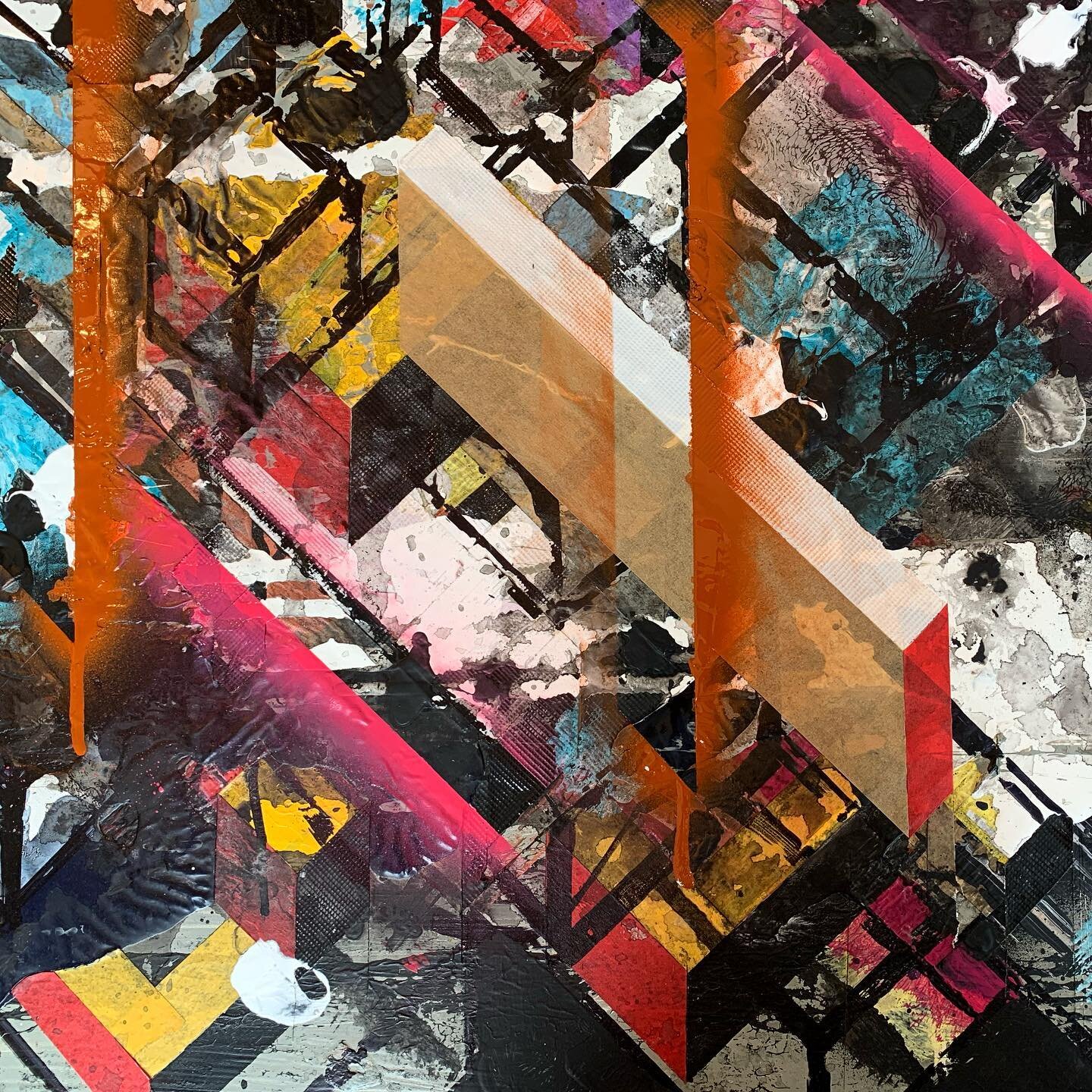 #workinprogress #abstractart #unlimitedlayers #abstractpainting #abstract #layeredart #contemporaryart #wetonwet #contemporarypainting #mixedmedia #mixedmediaart #artsy #paintingoftheday #geometricalart #collageart #thehagueart #denhaag #instaart #in