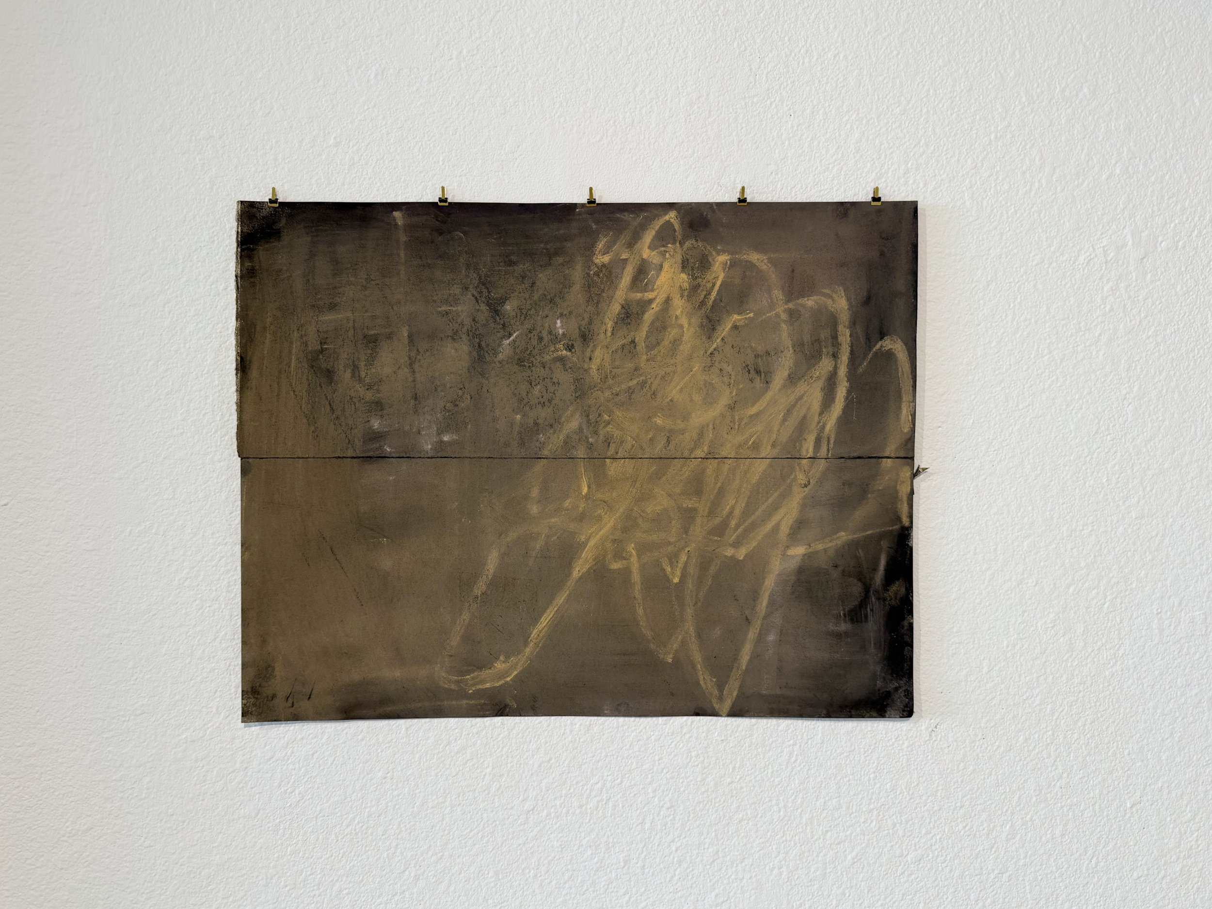 Lindsey Harald-Wong. faces lost and found (2024). Cotton watercolour paper, charcoal, chalk pastel. 16 x 21 inches.